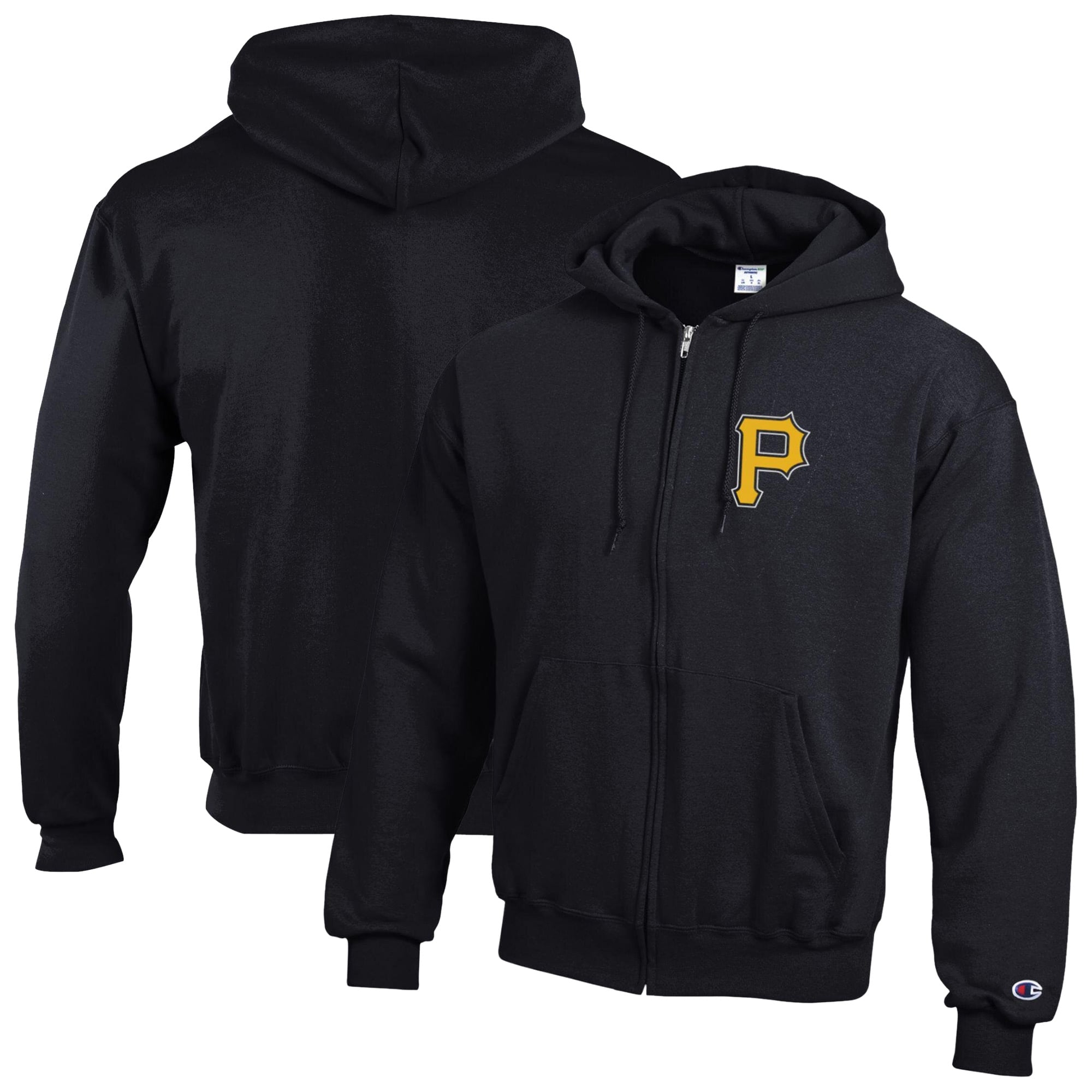 Sweat à capuche zippé Champion noir Pittsburgh Pirates Powerblend pour homme