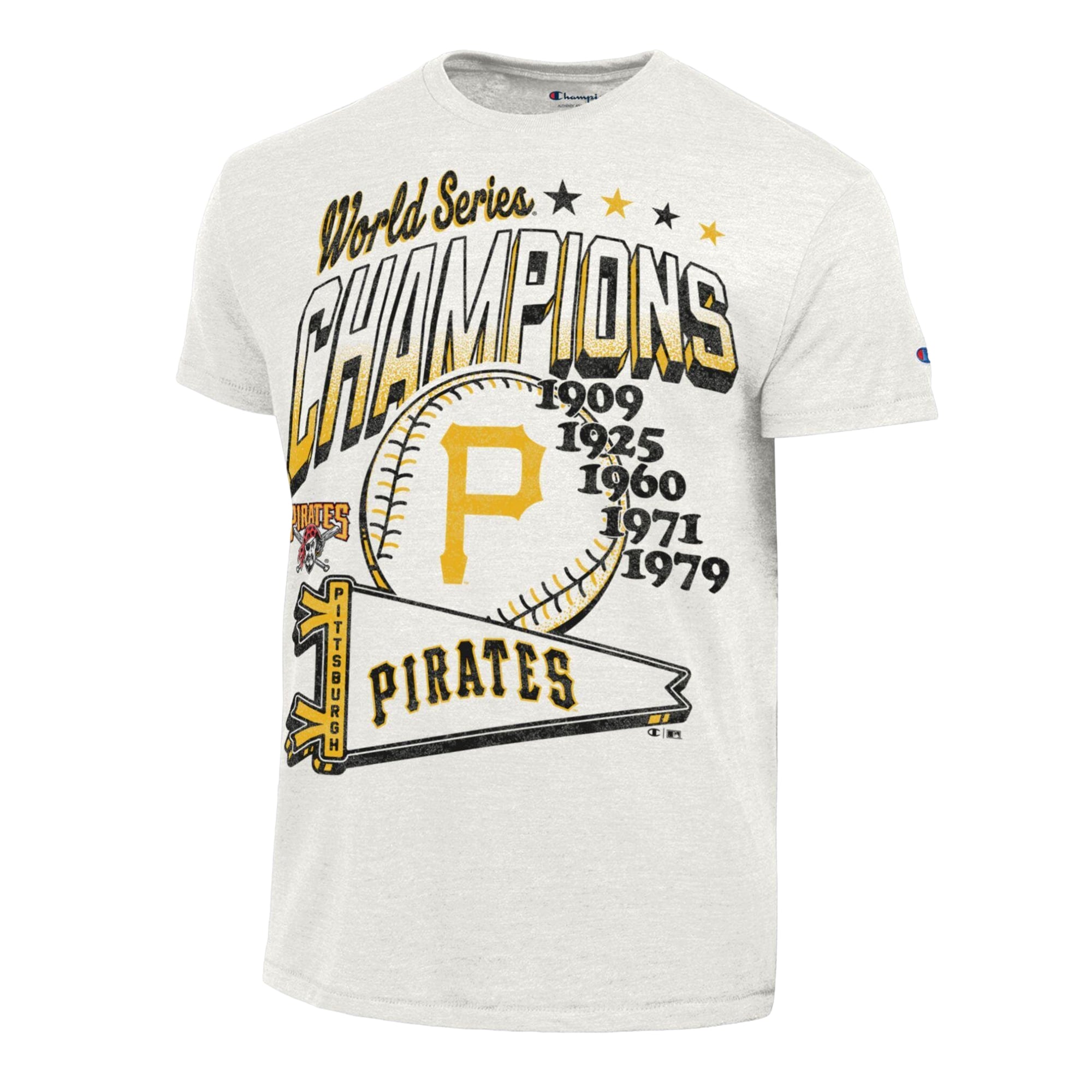 Men's Champion Cream Pittsburgh Pirates Winning Tradition Cooperstown Collection Tri-Blend T-Shirt