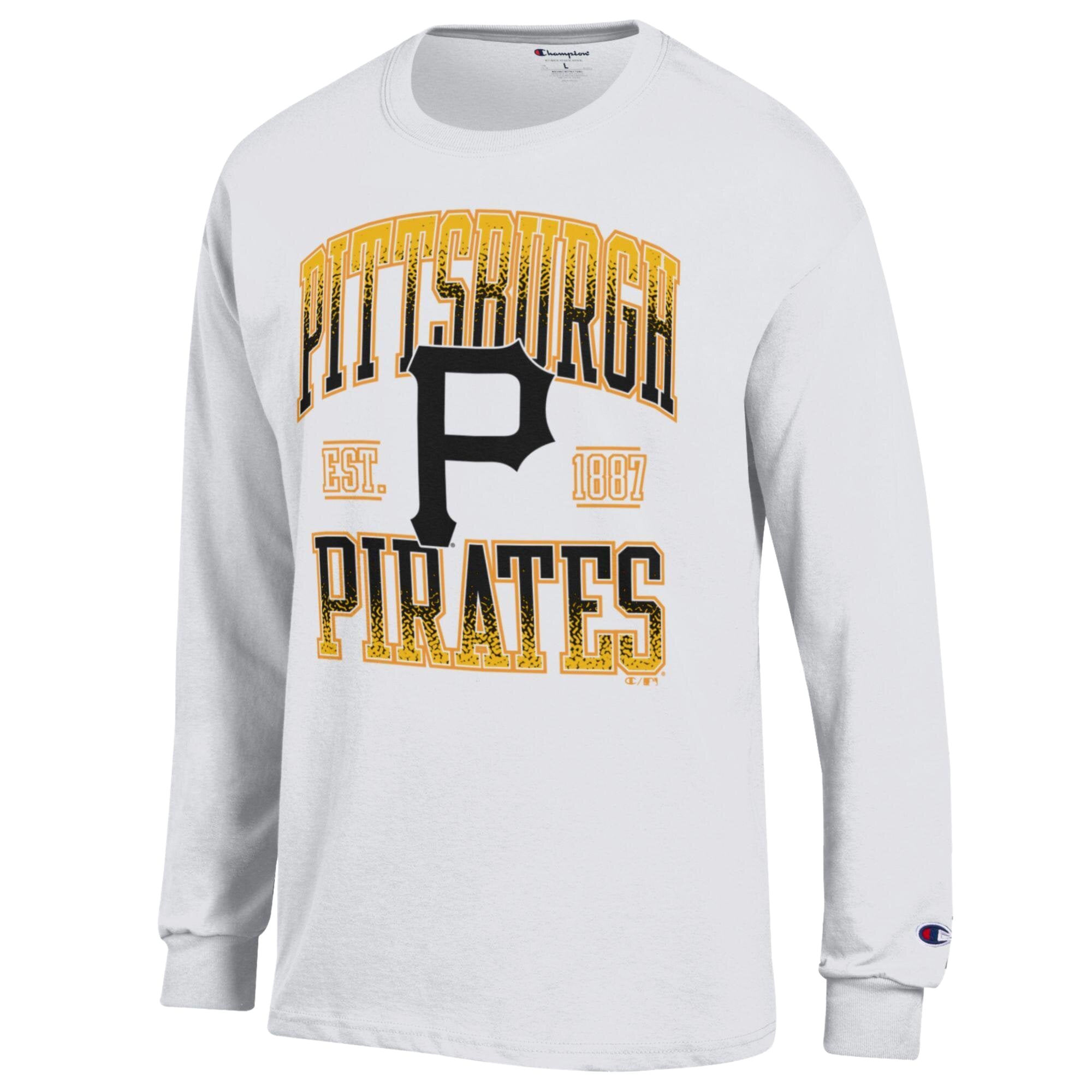 Men's Champion White Pittsburgh Pirates Jersey Long Sleeve T-Shirt