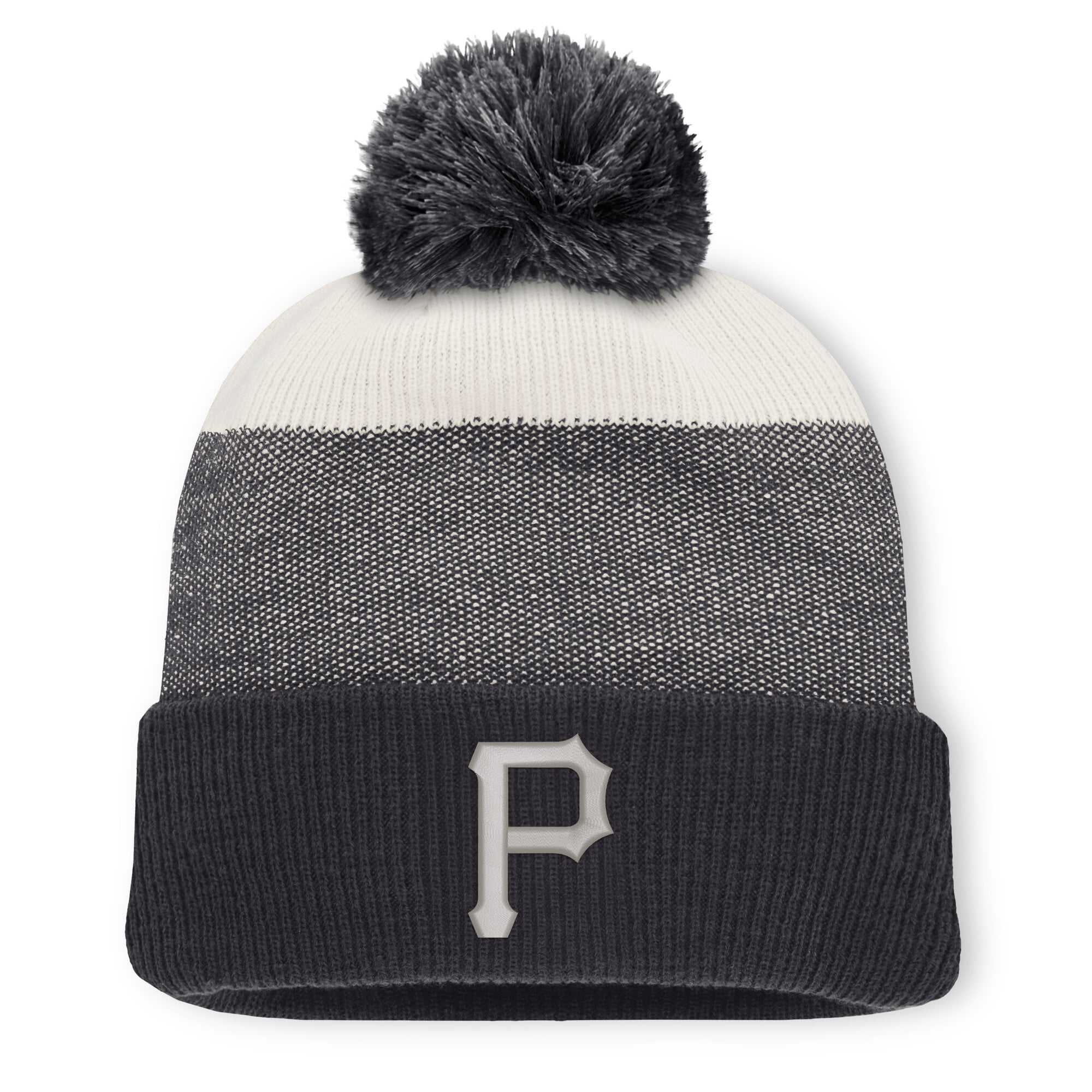 Men's Fanatics Charcoal/Gray Pittsburgh Pirates Cuffed Knit Hat with Pom