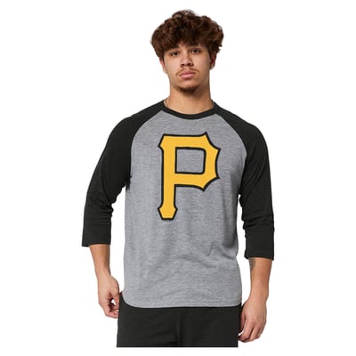 Pittsburgh Pirates Homage Raglan Tri-Blend 3/4-Sleeve T-Shirt - Gray