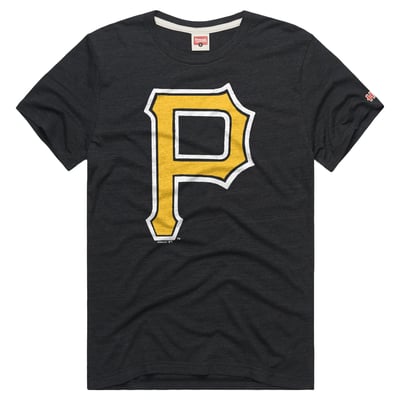 Pittsburgh Pirates Homage Hand Drawn Logo Tri-Blend T-Shirt - Heather Black