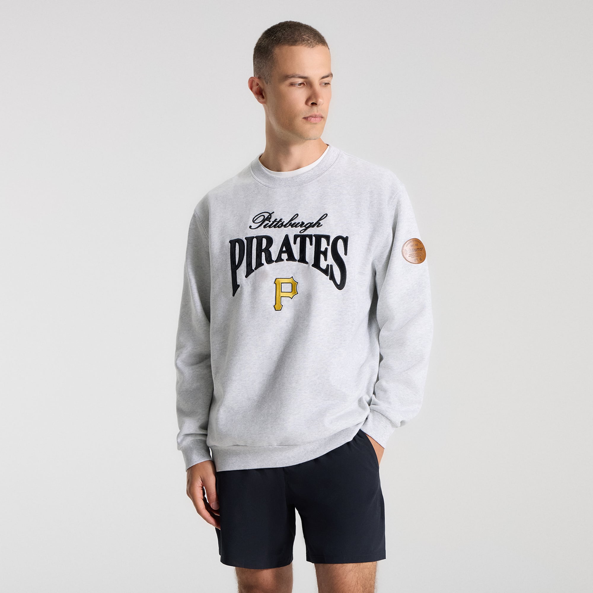 Sweat-shirt Steady State gris chiné ultra clair pour homme de la marque lululemon, modèle Core