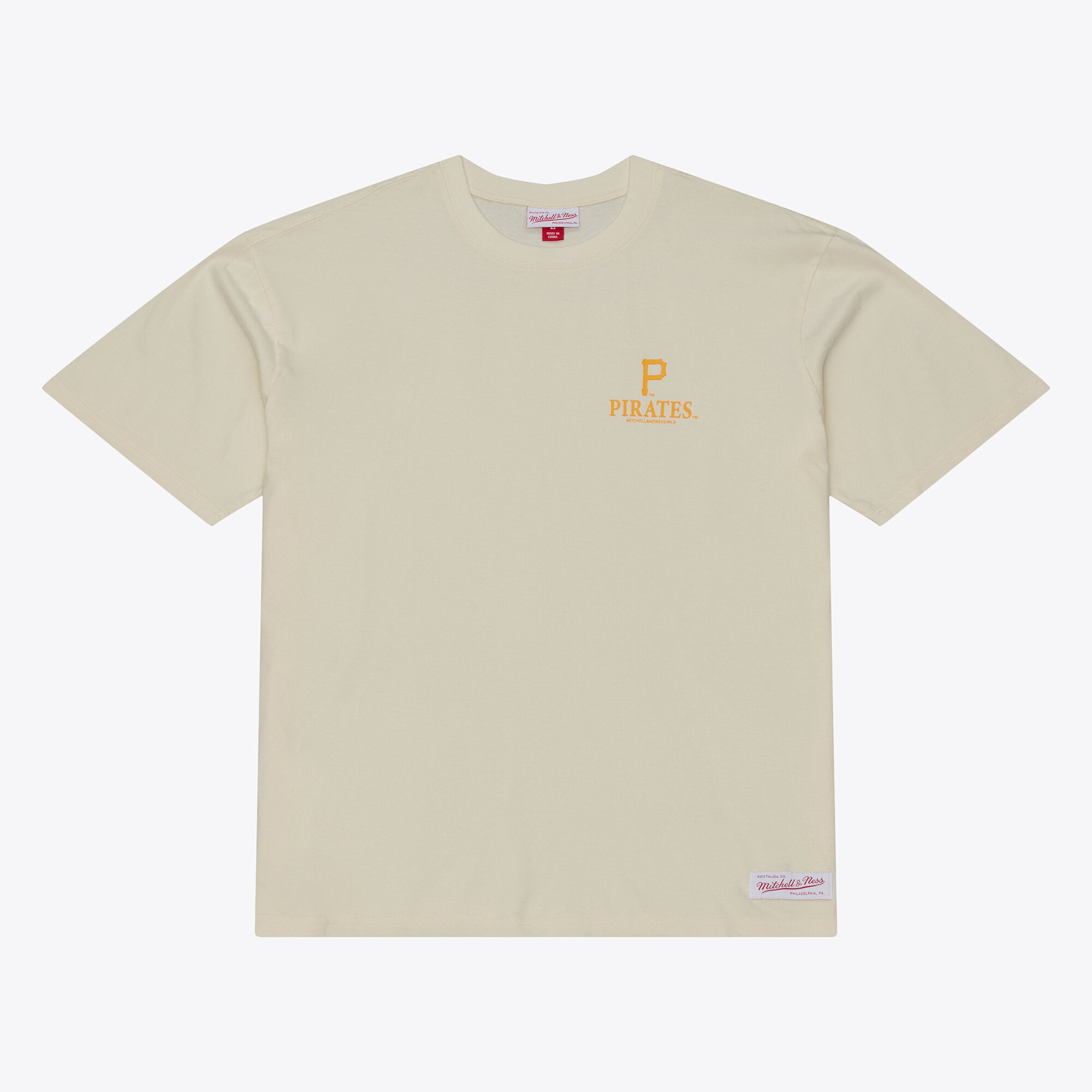 Men's Mitchell & Ness Cream Pittsburgh Pirates Core Essentials T-Shirt