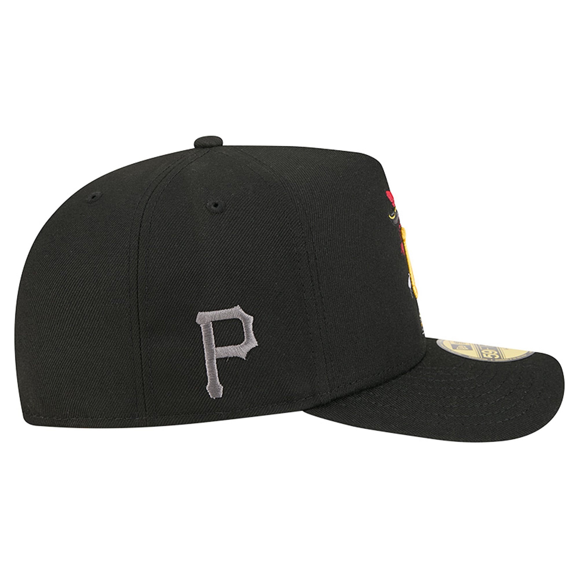 Men's New Era Black Pittsburgh Pirates Cartoon A-Frame 59FIFTY Fitted Hat