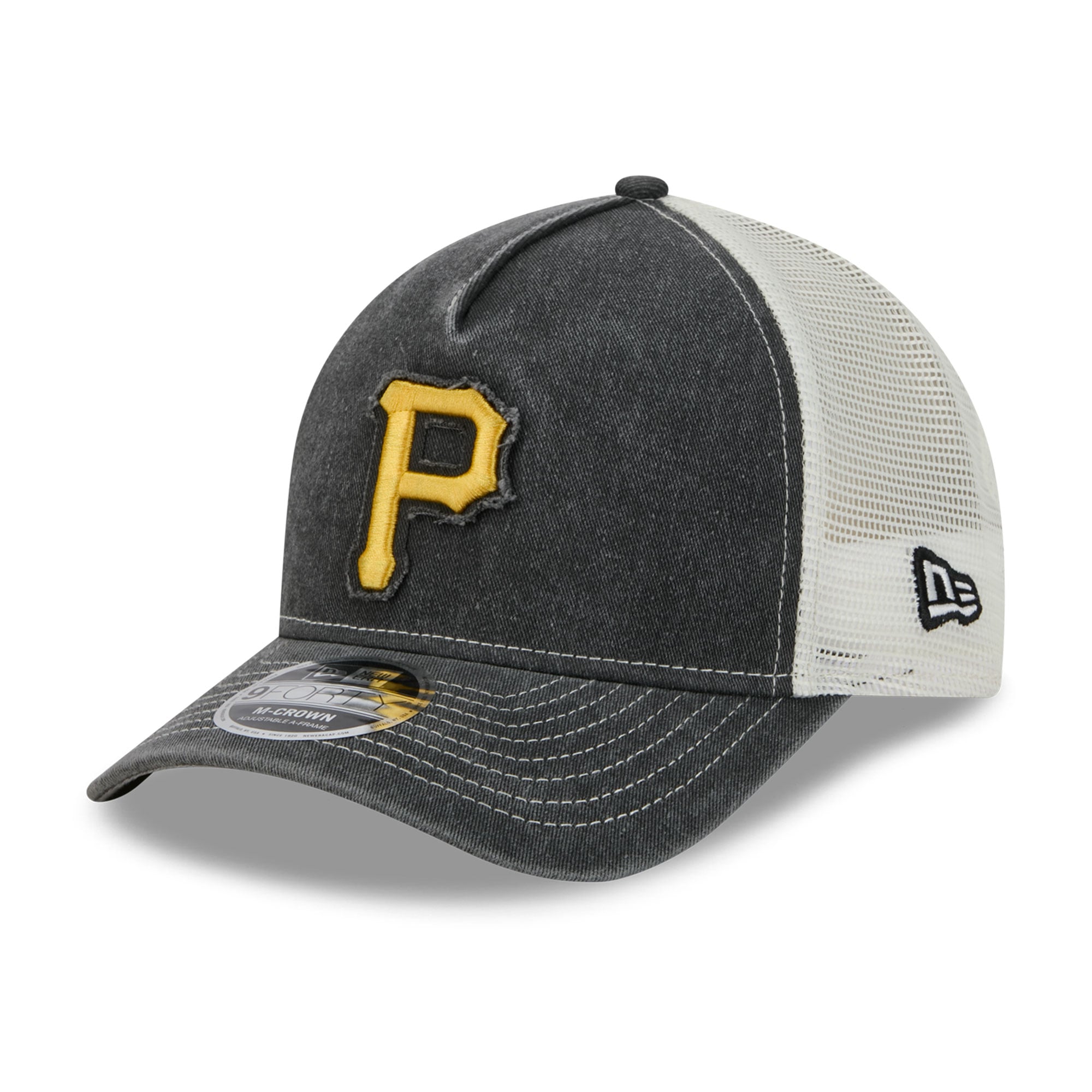 Casquette trucker ajustable New Era noire Pittsburgh Pirates 9FORTY pour homme