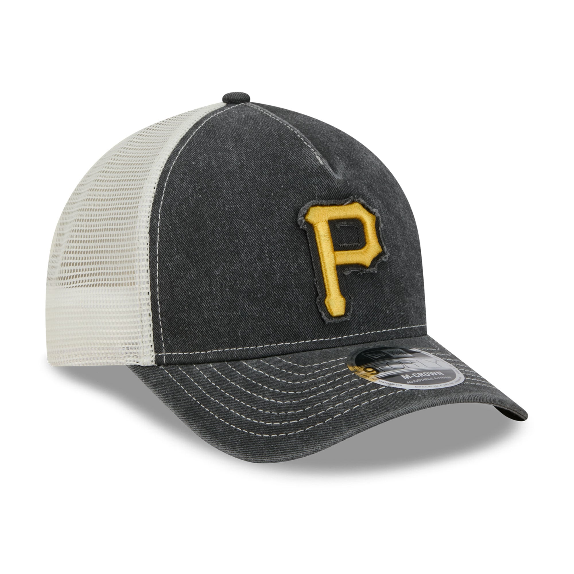 Casquette trucker ajustable New Era noire Pittsburgh Pirates 9FORTY pour homme