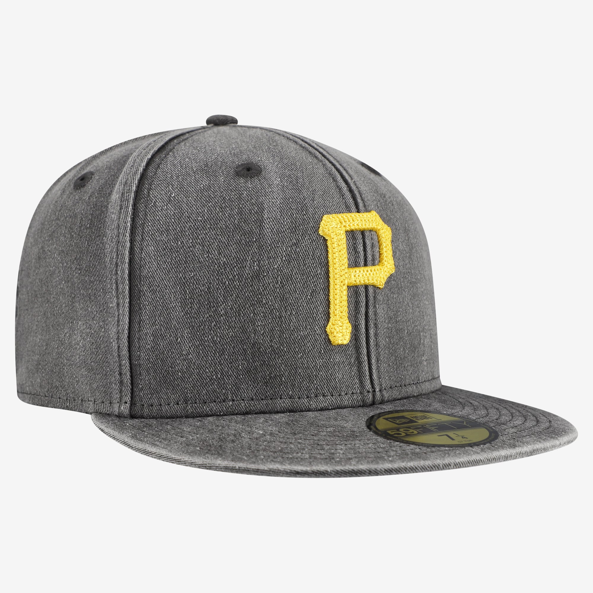 Casquette ajustée New Era Pittsburgh Pirates noire délavée 59FIFTY pour homme