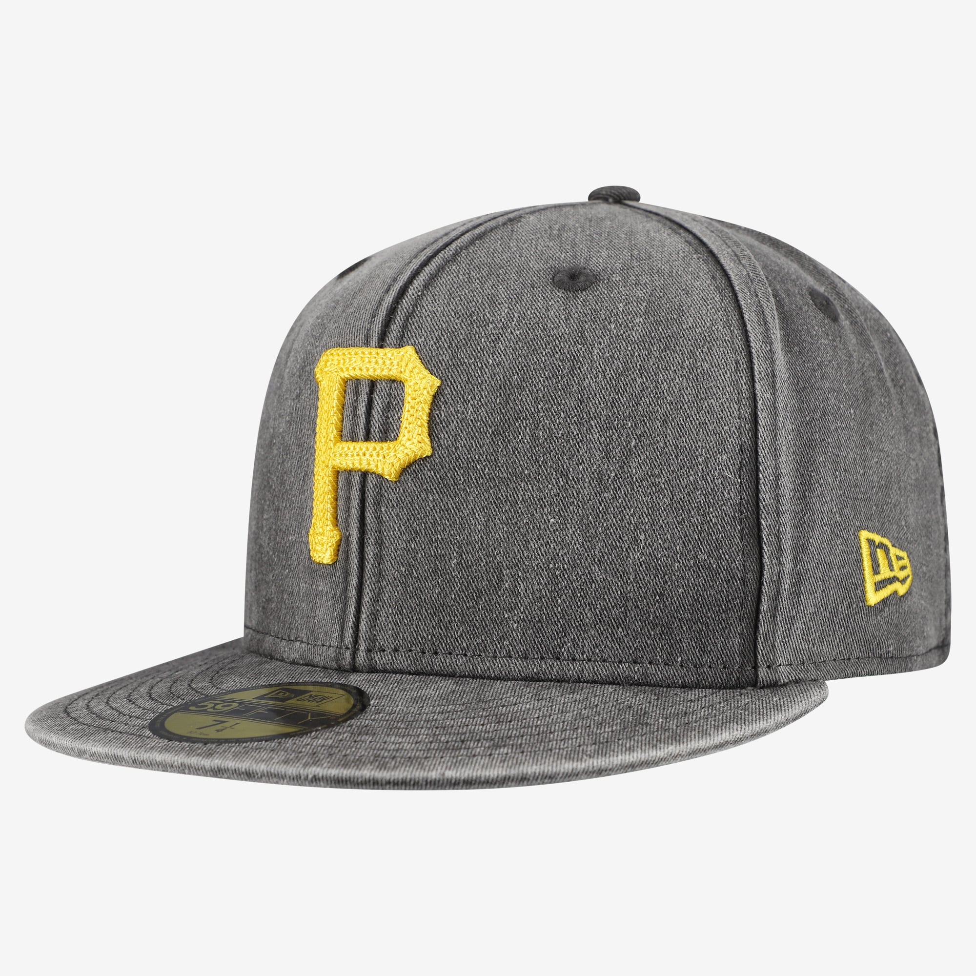 Casquette ajustée New Era Pittsburgh Pirates noire délavée 59FIFTY pour homme