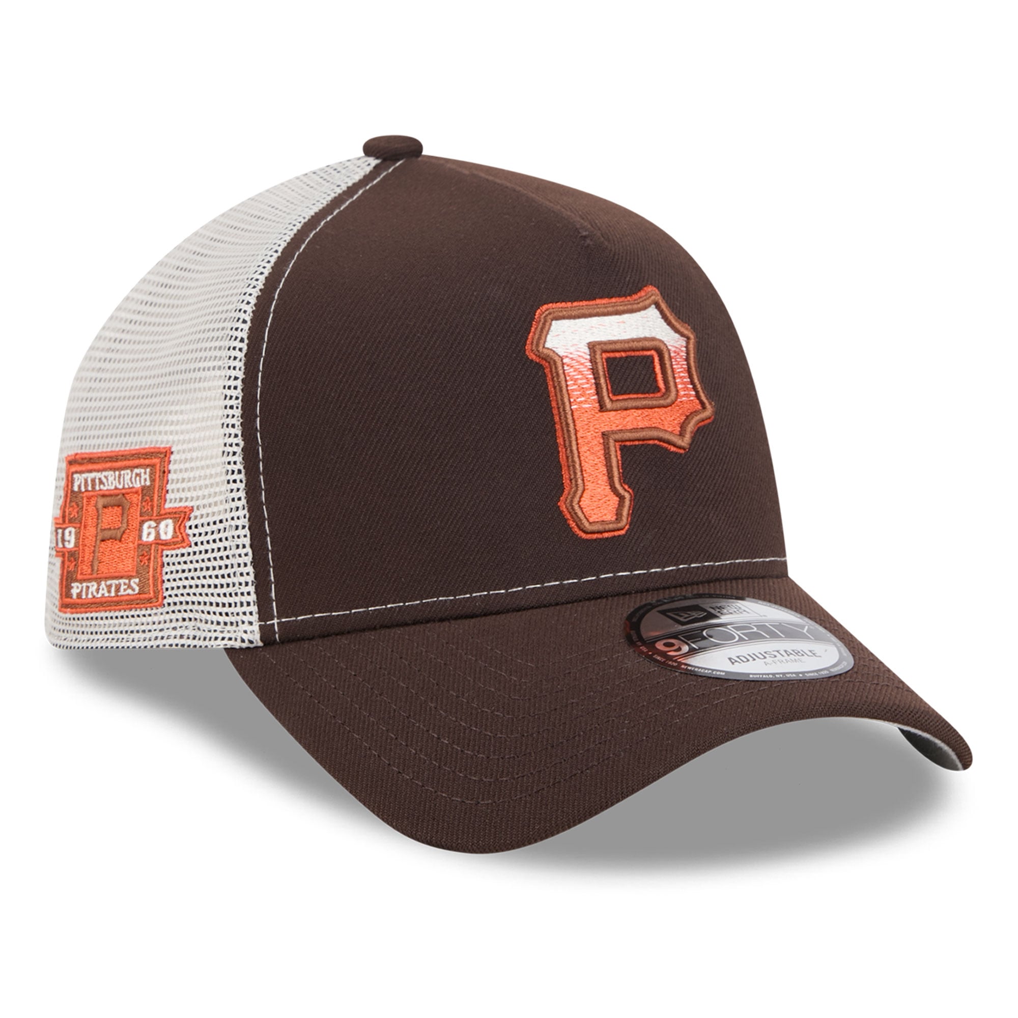 Casquette trucker ajustable New Era 9FORTY marron Pittsburgh Pirates Pumpkin Spice pour homme