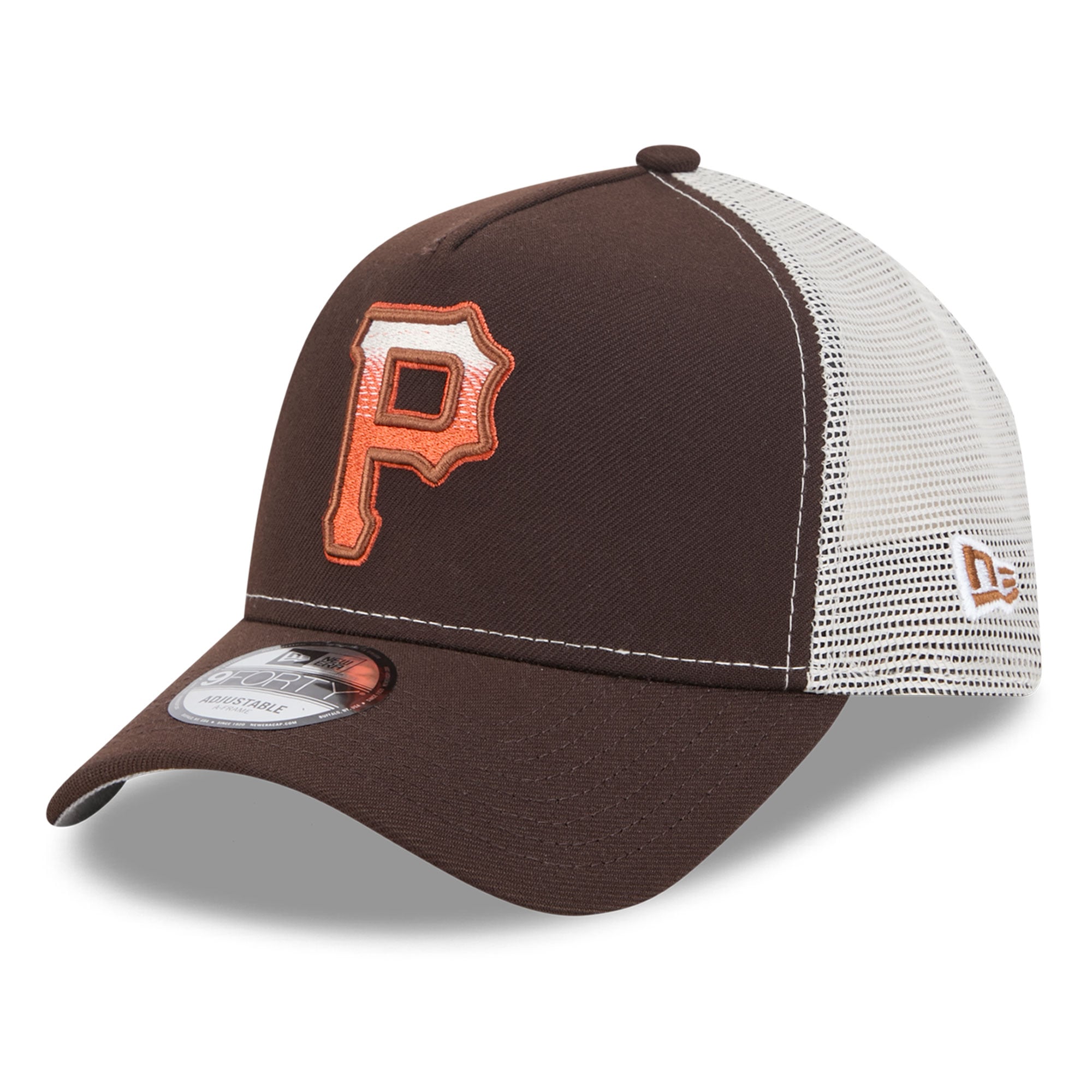 Casquette trucker ajustable New Era 9FORTY marron Pittsburgh Pirates Pumpkin Spice pour homme