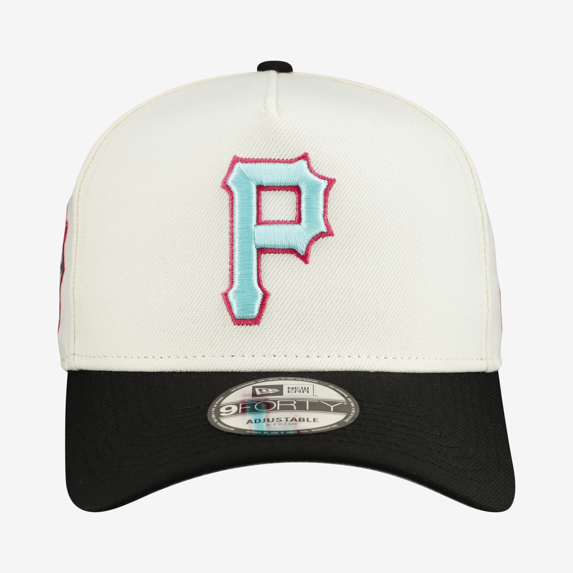 Men's New Era Cream Pittsburgh Pirates Stadium Chrome 9FORTY A-Frame Adjustable Hat
