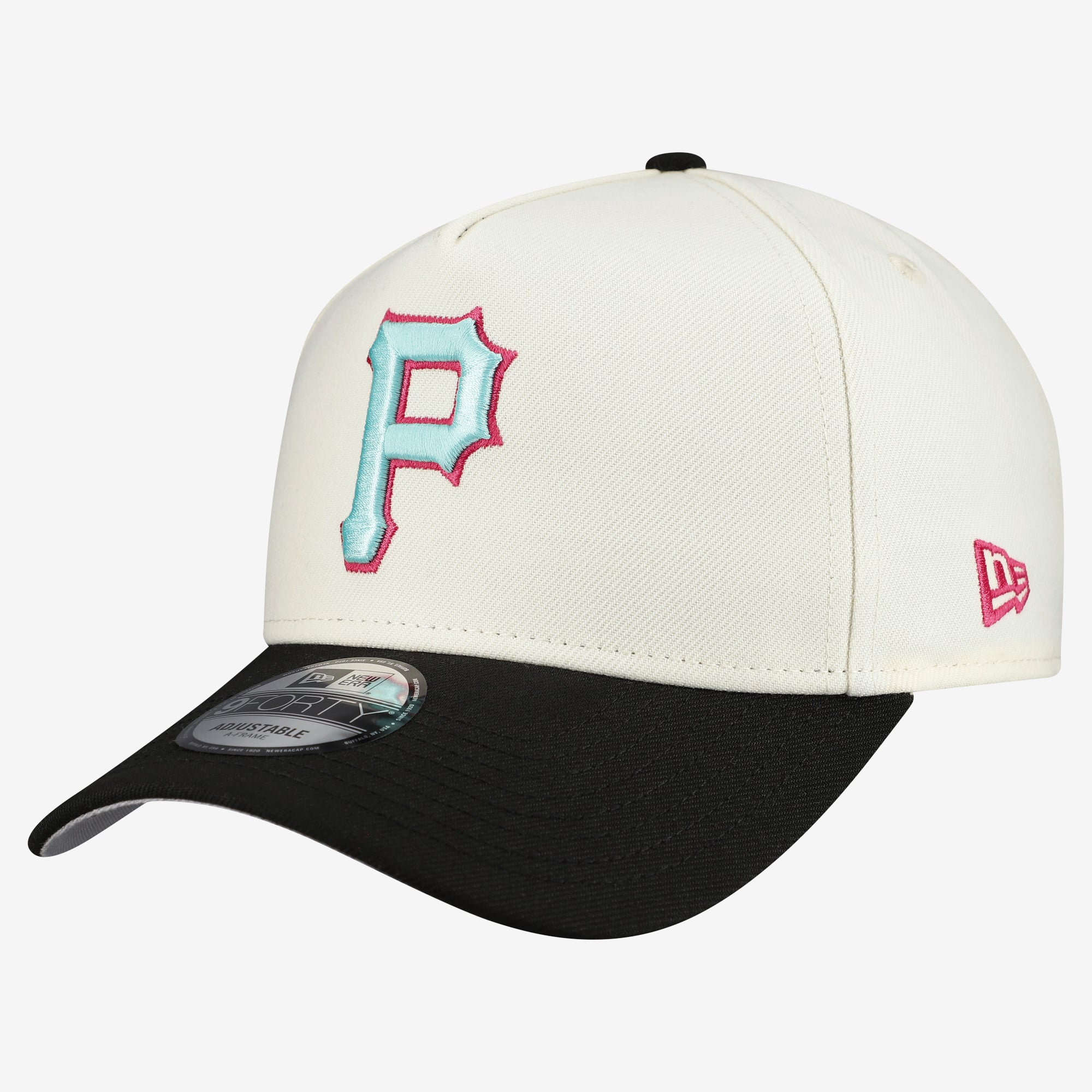 Men's New Era Cream Pittsburgh Pirates Stadium Chrome 9FORTY A-Frame Adjustable Hat