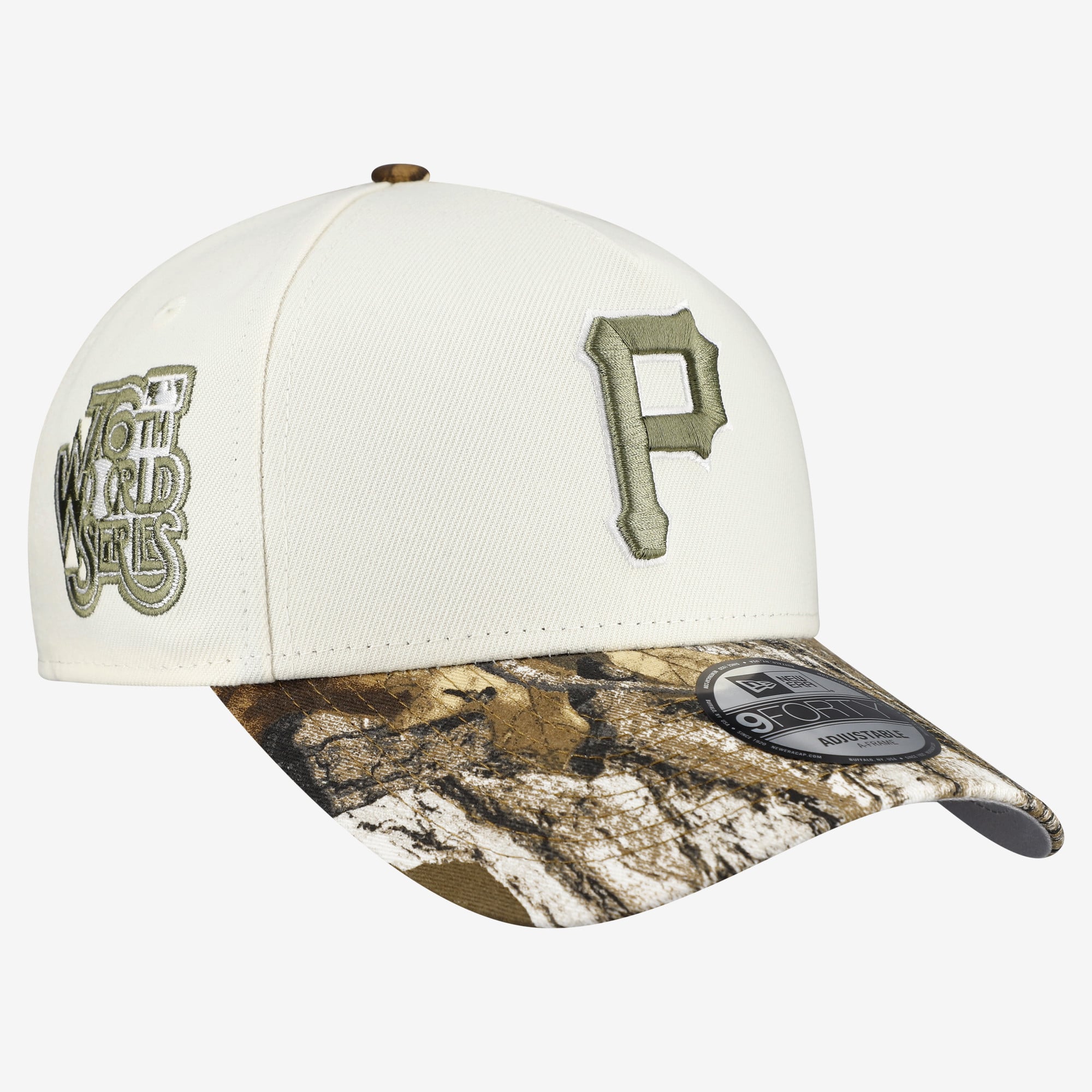 Men's New Era Cream/Realtree Camo Pittsburgh Pirates 9FORTY A-Frame Adjustable Hat