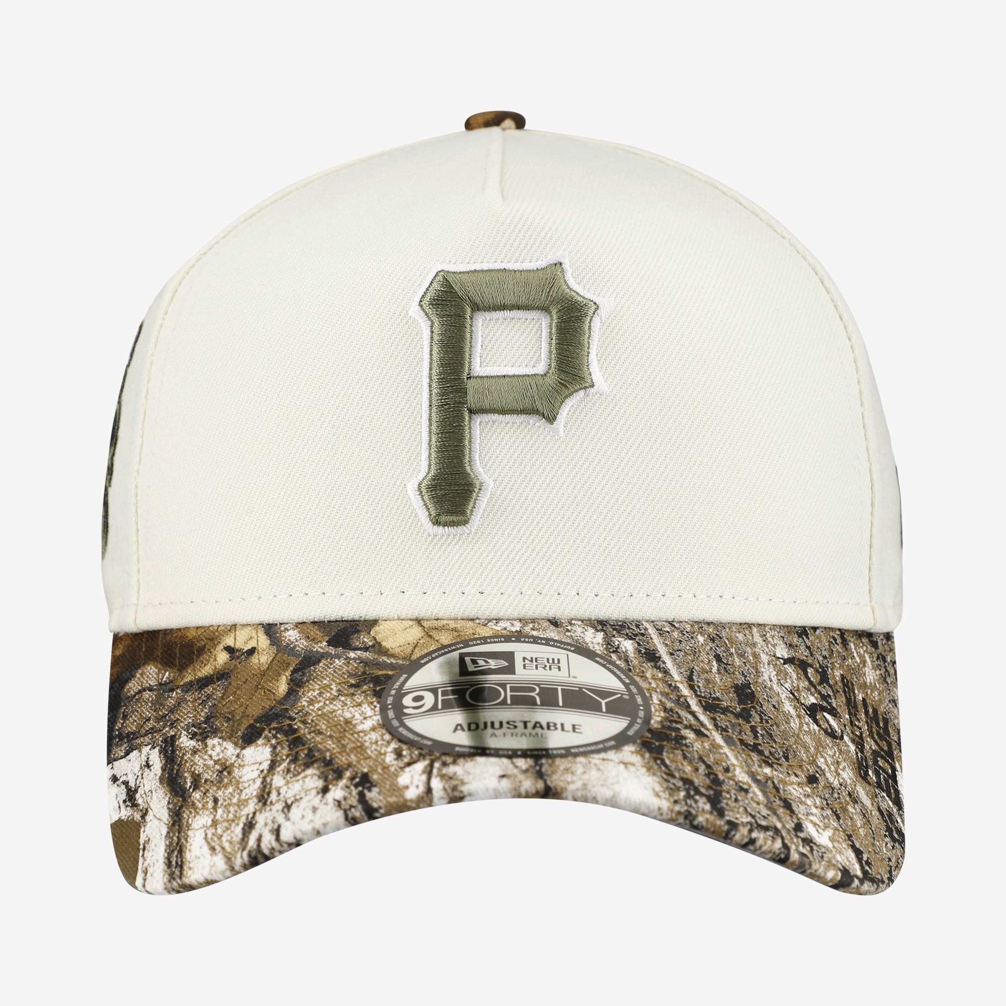 Men's New Era Cream/Realtree Camo Pittsburgh Pirates 9FORTY A-Frame Adjustable Hat