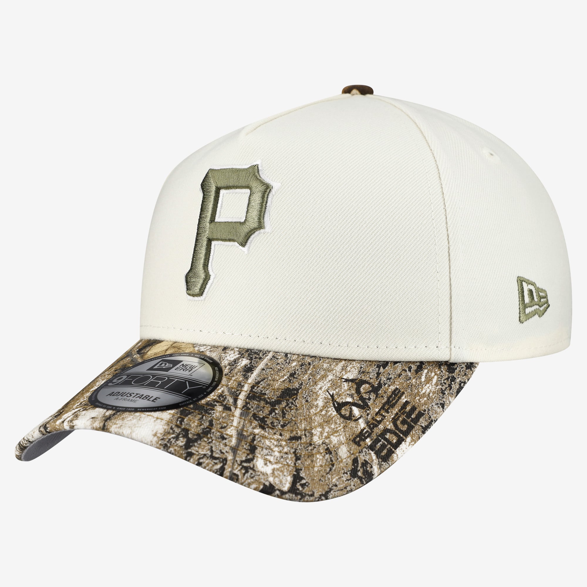 Men's New Era Cream/Realtree Camo Pittsburgh Pirates 9FORTY A-Frame Adjustable Hat