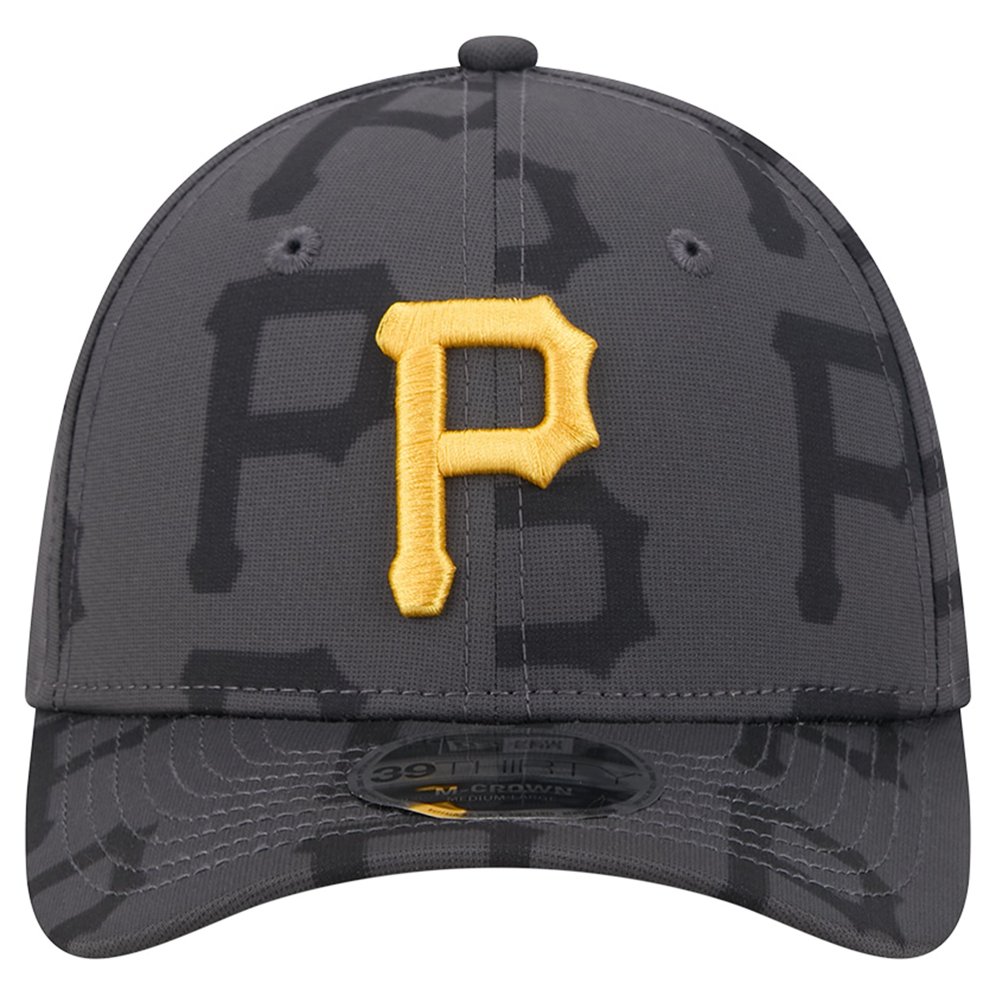 Men's New Era Gray Pittsburgh Pirates Halftone 39THIRTY Flex Hat