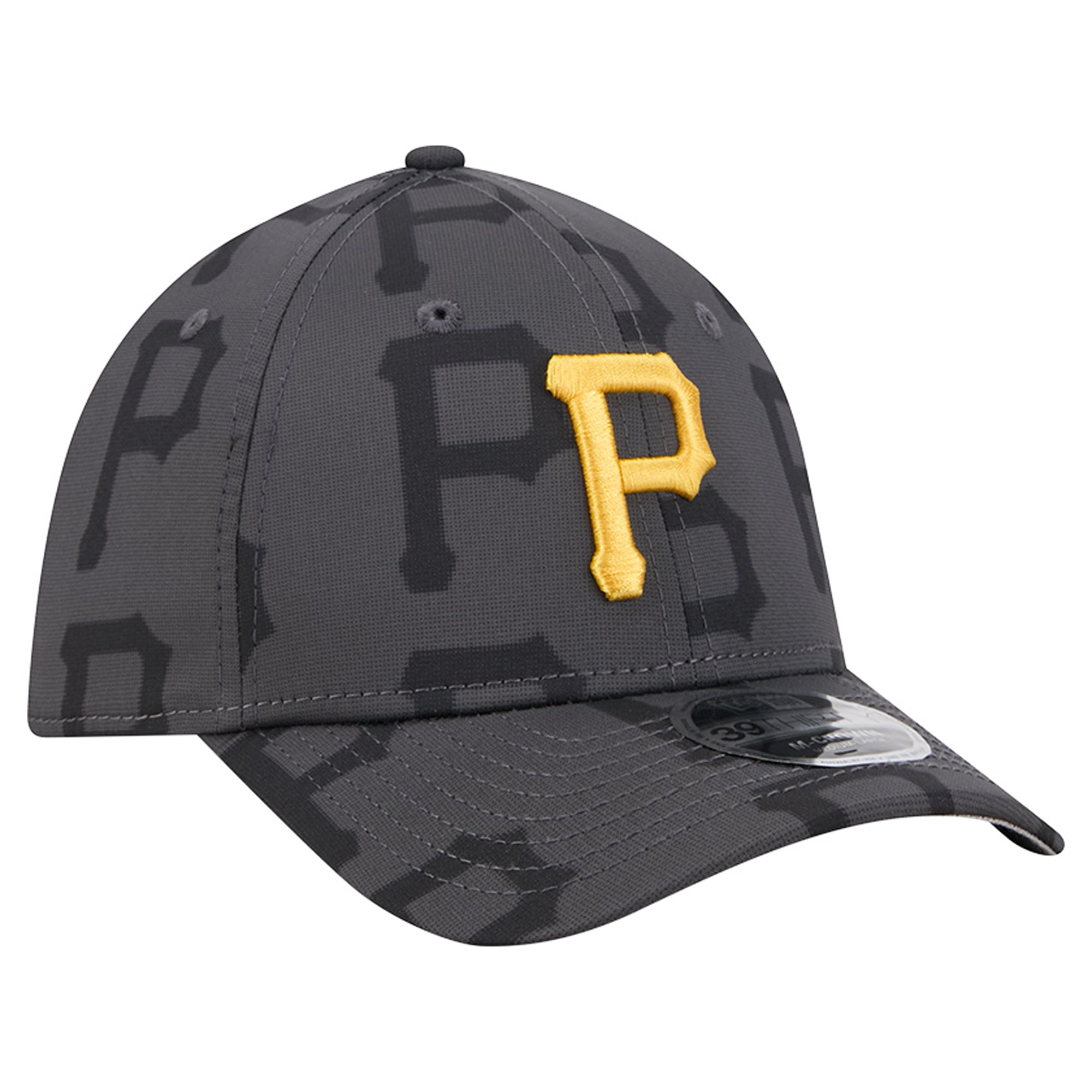 Men's New Era Gray Pittsburgh Pirates Halftone 39THIRTY Flex Hat