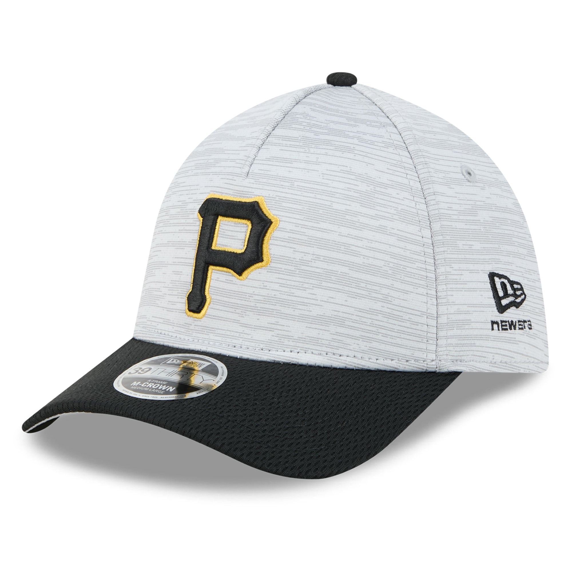 Casquette New Era Tech 39THIRTY Flex grise et noire Pittsburgh Pirates pour homme