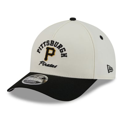 Pittsburgh Pirates New Era Arch 9FORTY A-Frame M-Crown Adjustable Hat - Natural/Black
