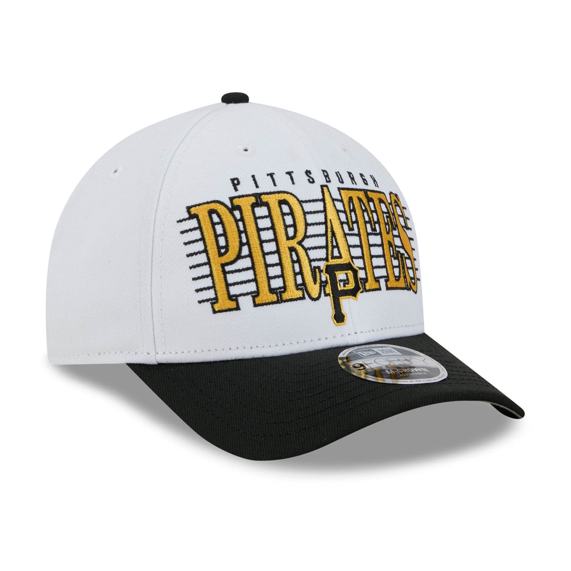 Casquette ajustable New Era blanche et noire Pittsburgh Pirates Loyal 9FORTY M-Crown pour homme