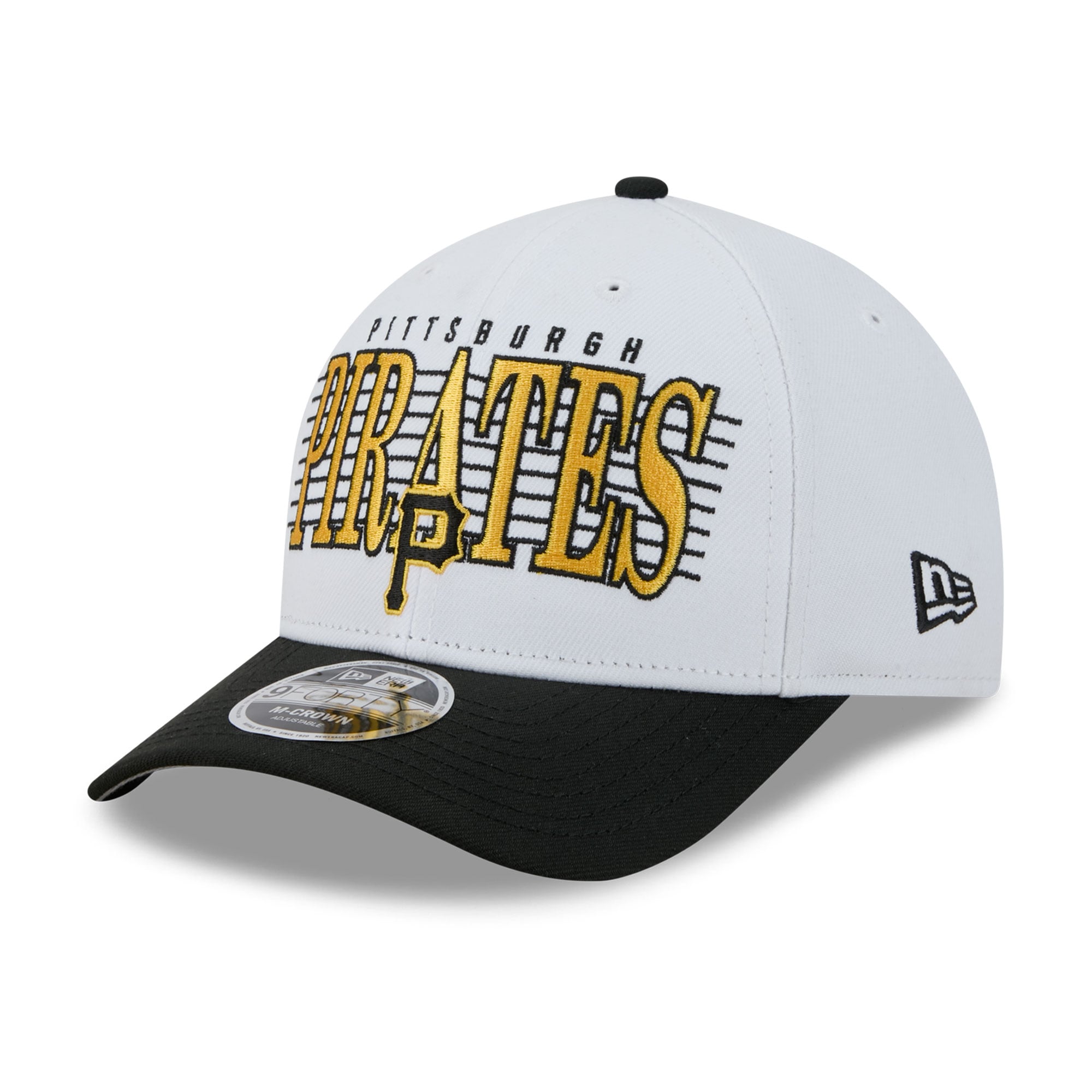 Casquette ajustable New Era blanche et noire Pittsburgh Pirates Loyal 9FORTY M-Crown pour homme