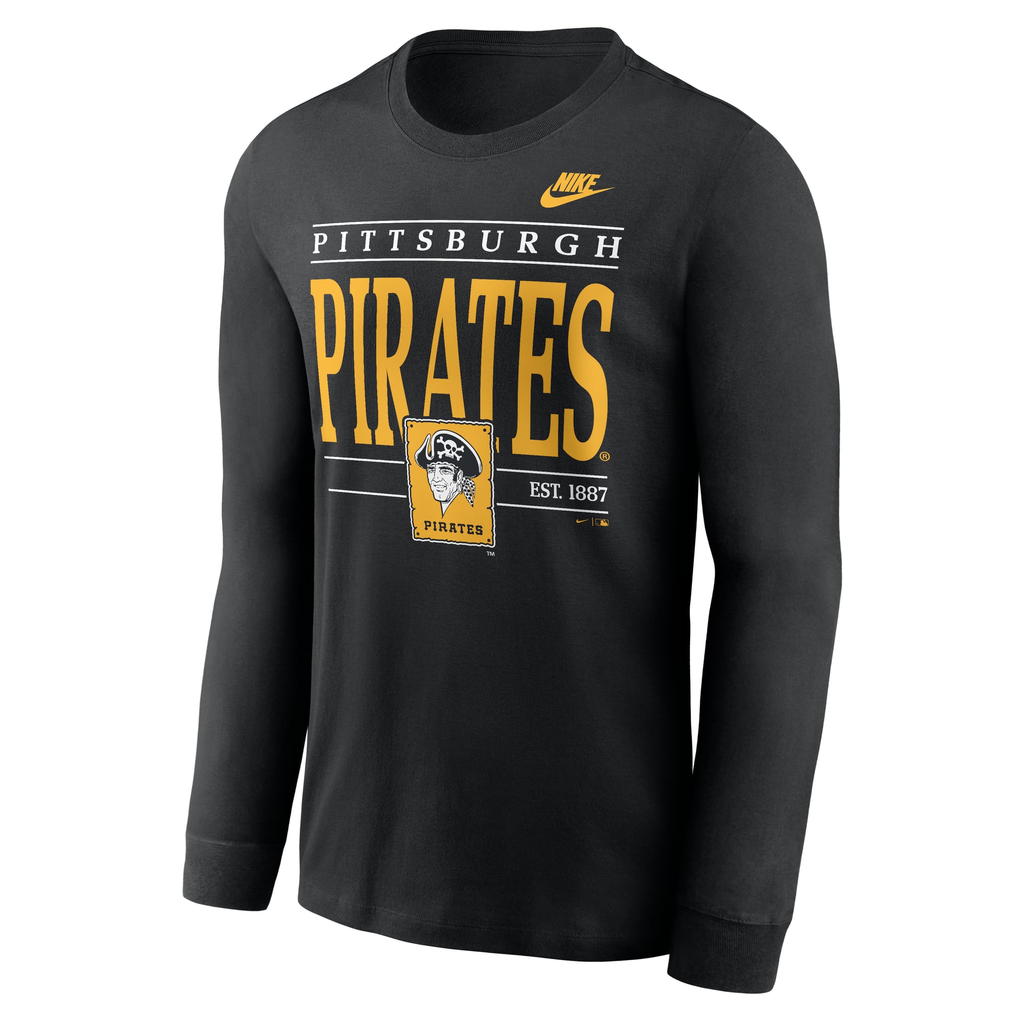 Men's Nike Black Pittsburgh Pirates Cooperstown Graphic Long Sleeve T-Shirt