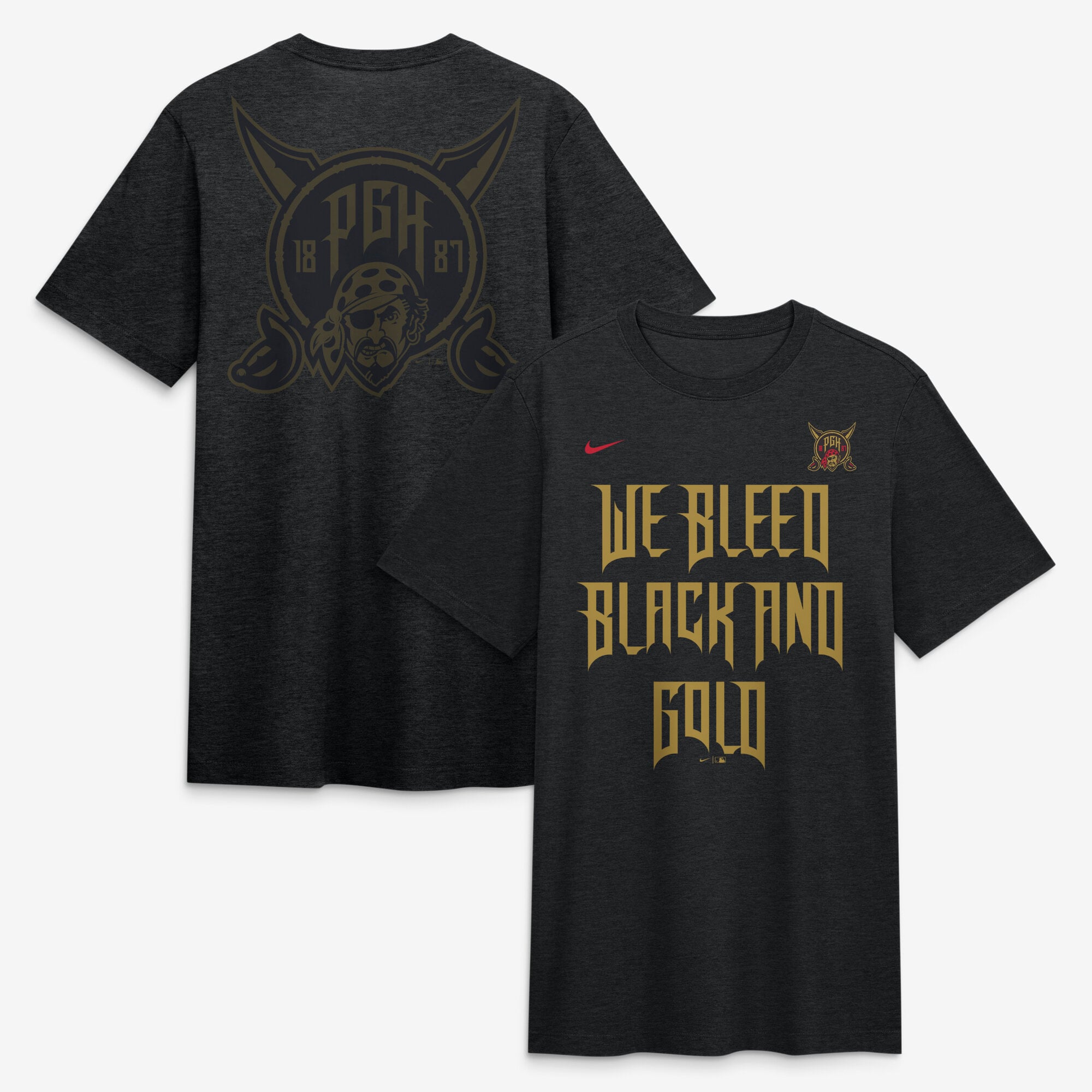 Men's Nike Heather Black Pittsburgh Pirates City Connect Legacy Tri-Blend T-Shirt