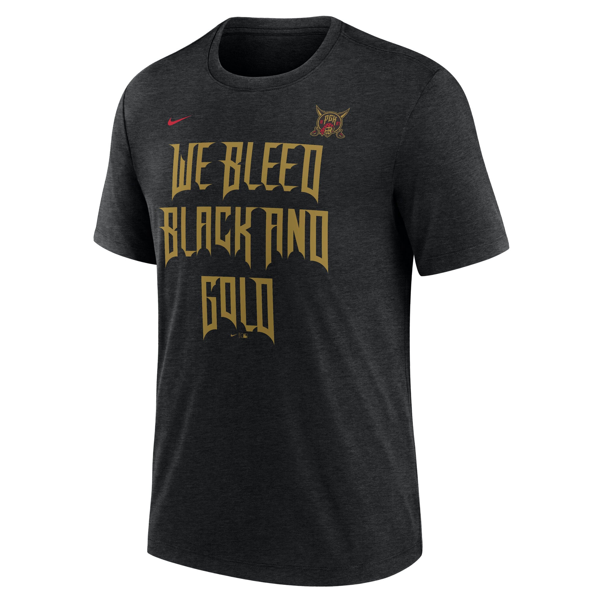 Men's Nike Heather Black Pittsburgh Pirates City Connect Legacy Tri-Blend T-Shirt