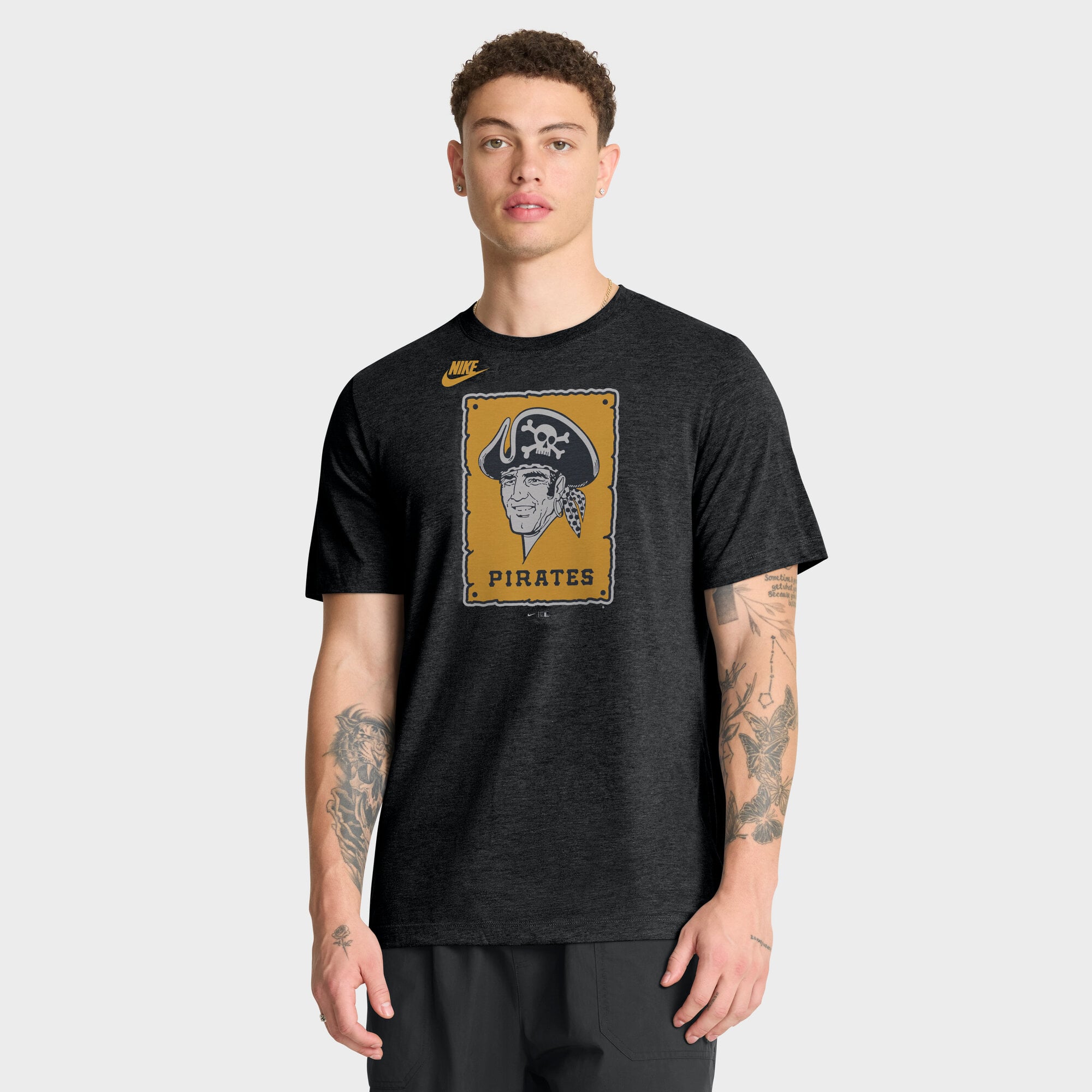 Men's Nike Heather Black Pittsburgh Pirates Cooperstown Logo Tri-Blend T-Shirt