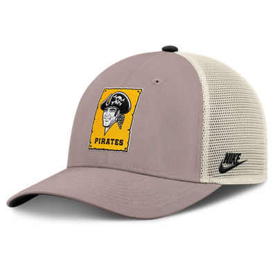 Pittsburgh Pirates Nike Cooperstown Rise Adjustable Trucker Hat - Khaki