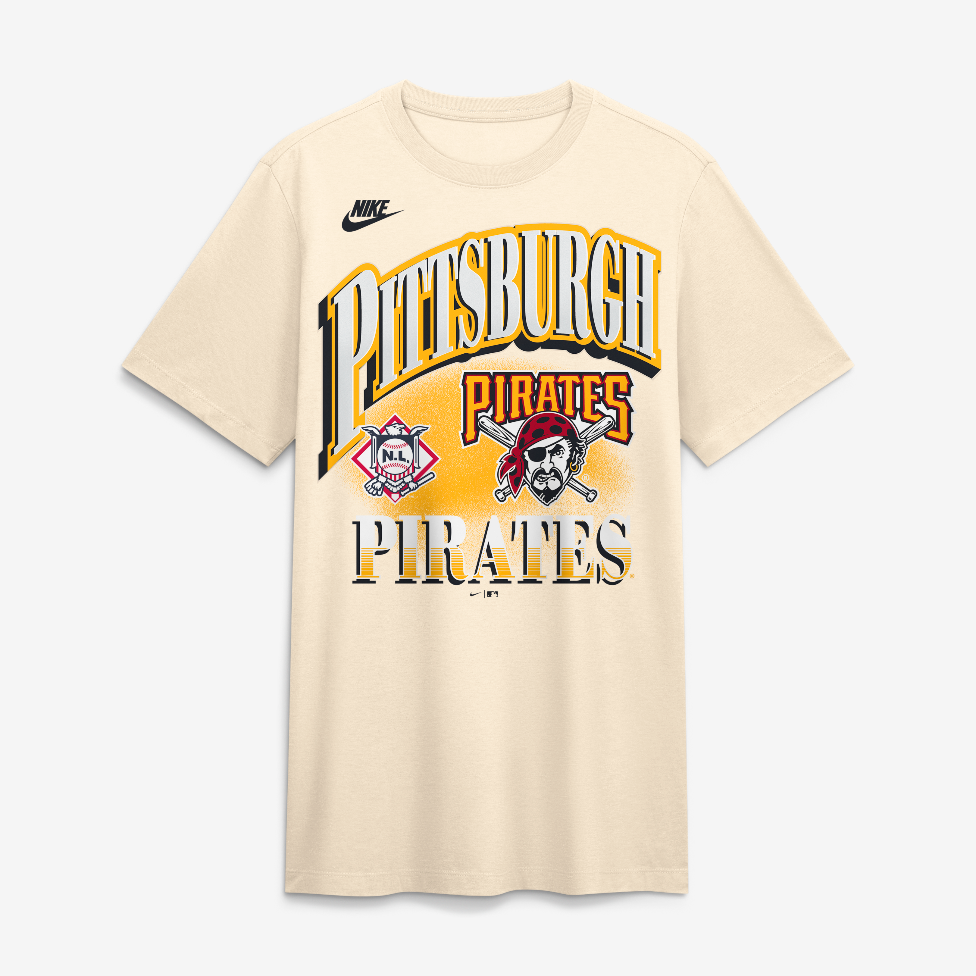 T-shirt vintage Nike Pittsburgh Pirates en mélange de trois matières naturelles pour homme