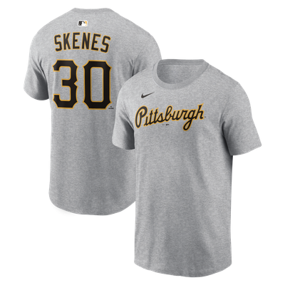 Paul Skenes Pittsburgh Pirates Nike Road Name & Number T-Shirt - Heather Gray