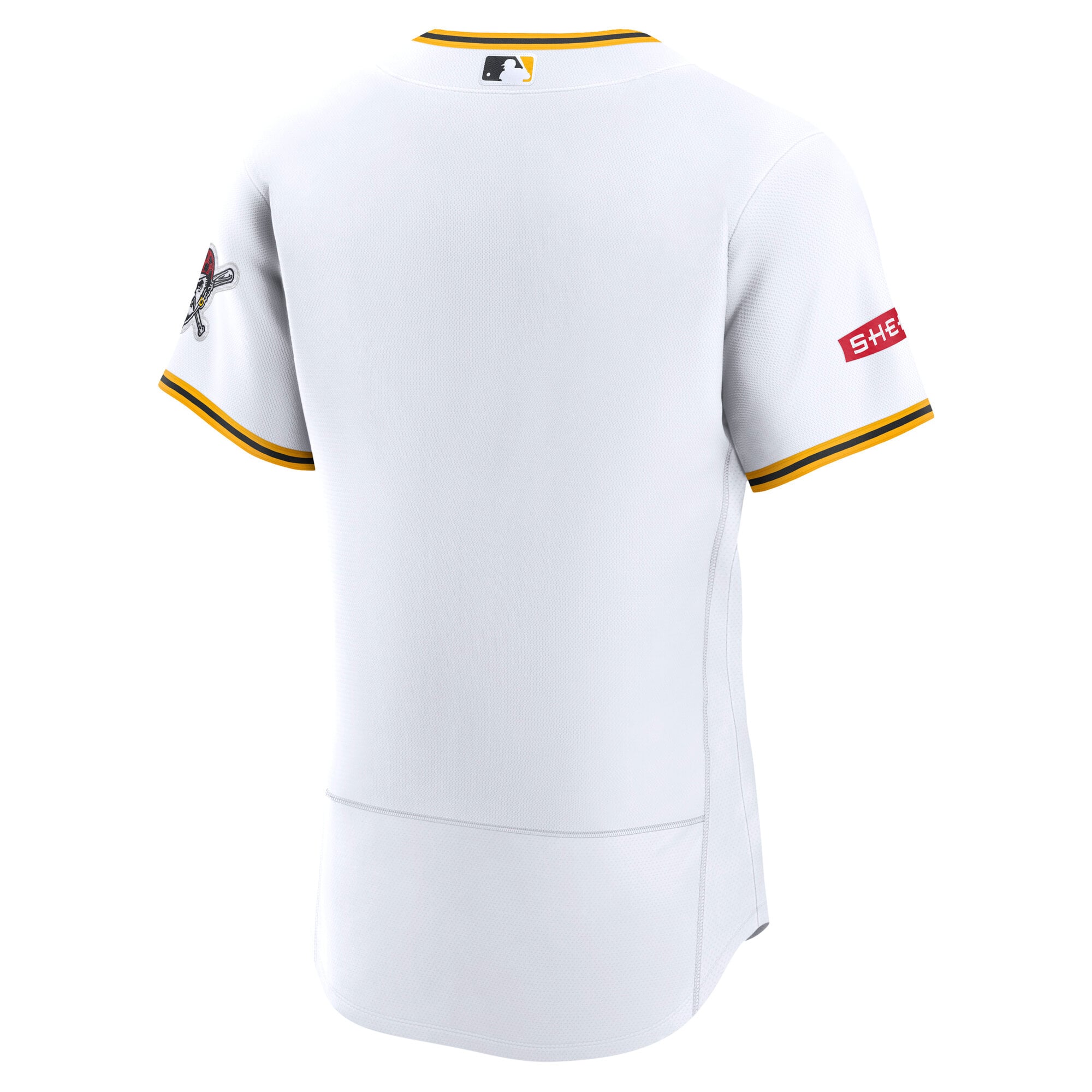 Men's Nike White Pittsburgh Pirates Home Sponsor Patch Authentic Jersey