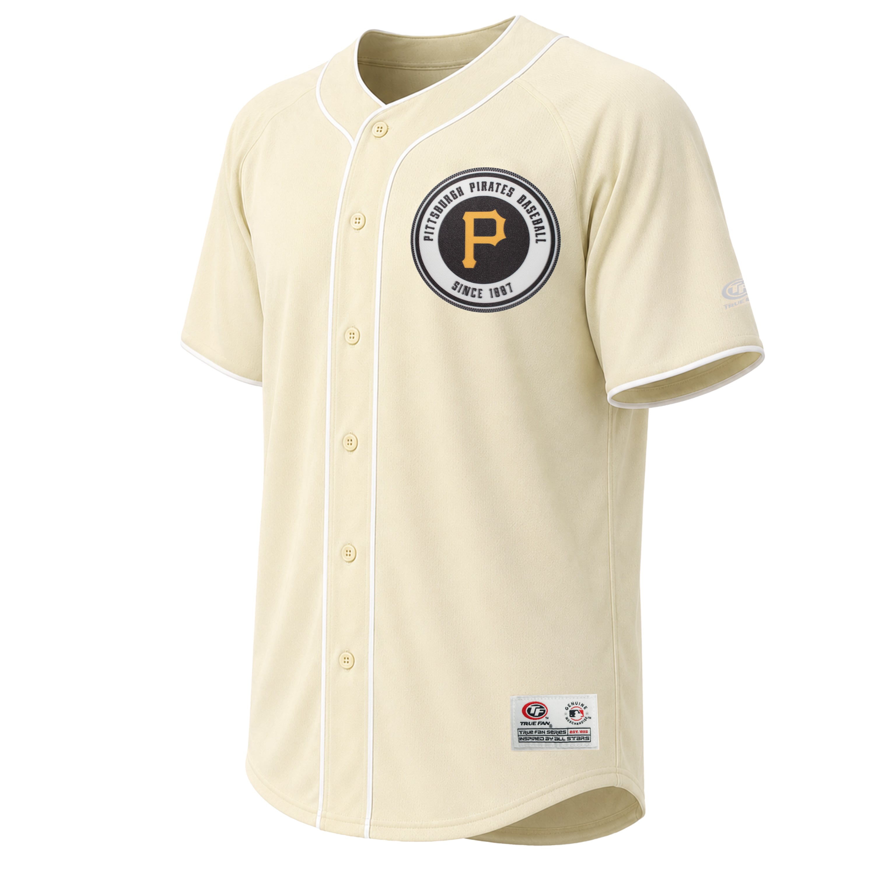 Men's Stitches Cream Pittsburgh Pirates Fashion Jersey