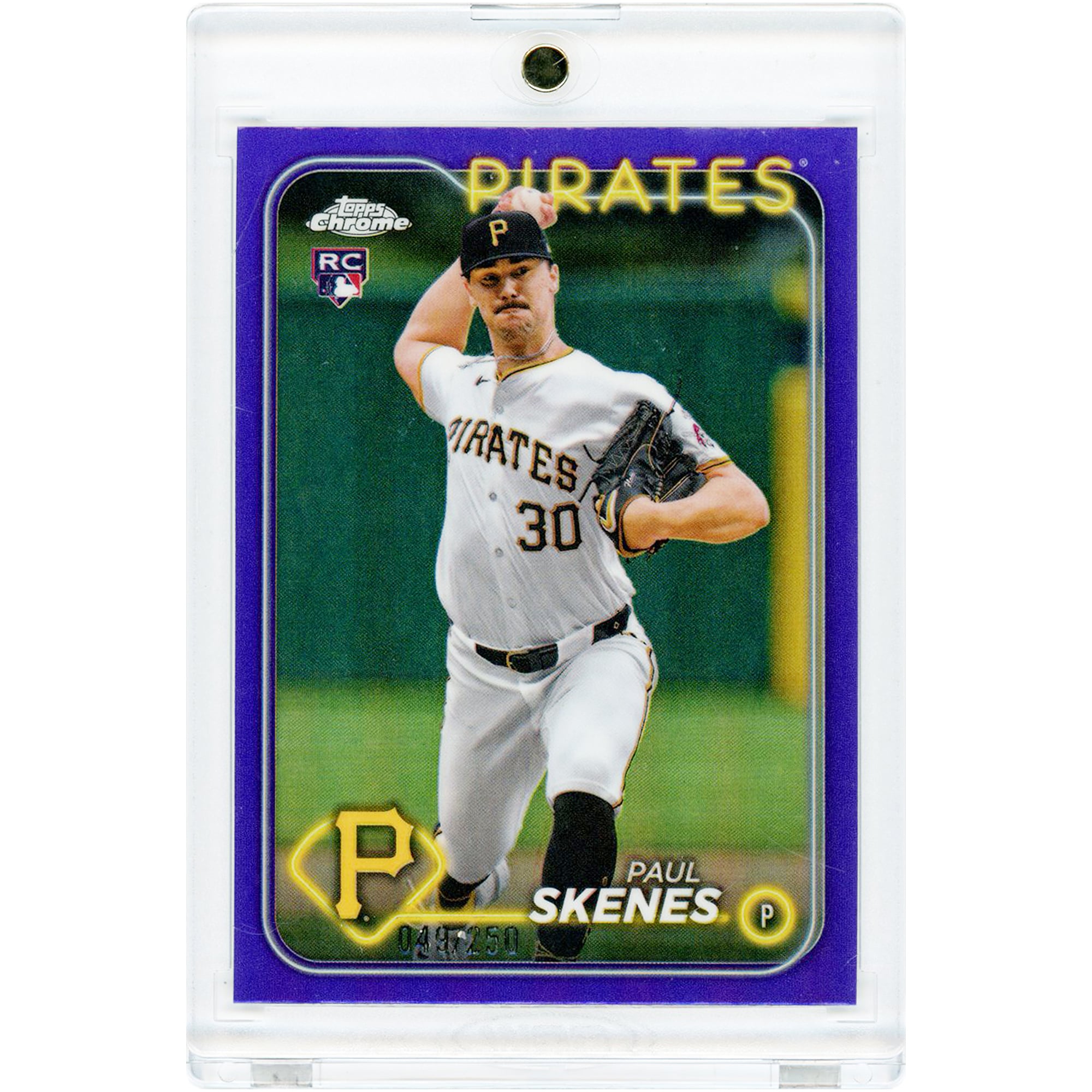 Paul Skenes Pittsburgh Pirates 2024 Topps Chrome Update Series Purple Refractor #USC88 #49/250 Rookie Card