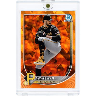 Paul Skenes Pittsburgh Pirates 2025 Bowman Chrome Sapphire Orange Atomic Refractor #10 #23/25 Card 