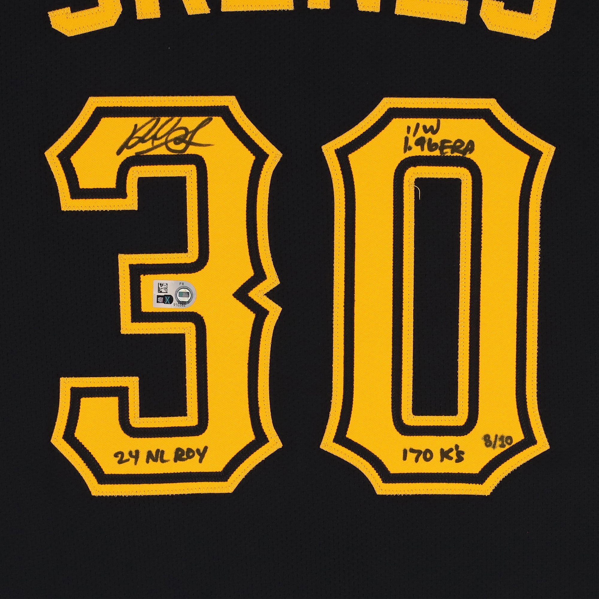 V106832 Maillot Nike Elite noir autographié par Paul Skenes des Pirates de Pittsburgh, avec plusieurs inscriptions - Édition limitée à 10 exemplaires. Paul Skenes AUT BB JERSEY 46164 AUTJERBSB JRSYSK0070 #2