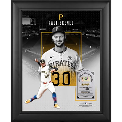 Paul Skenes Pittsburgh Pirates Fanatics Authentic Framed 11" x 14" Showcase Collage with a Piece of Game-Used Ball - Limited Edition of 250