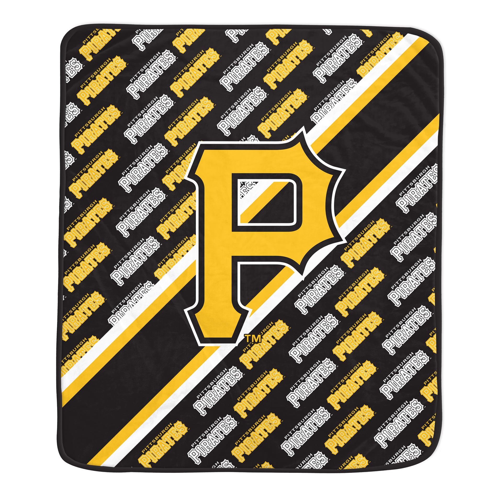 Couverture ultra douce Pegasus Pittsburgh Pirates, 152 x 178 cm (diagonale), doublée, avec logo.
