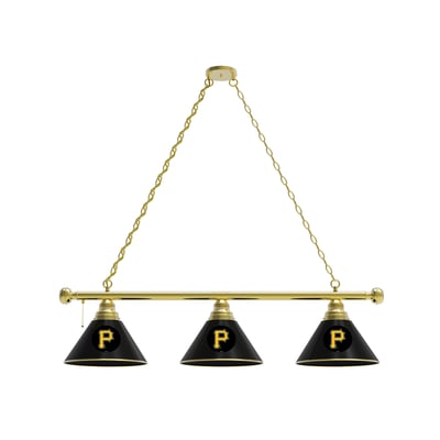 Pittsburgh Pirates 3-Shade Billiard Light with Brass Fixture