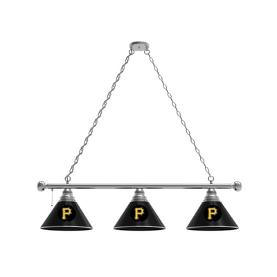 Pittsburgh Pirates 3-Shade Billiard Light with Chrome Fixture