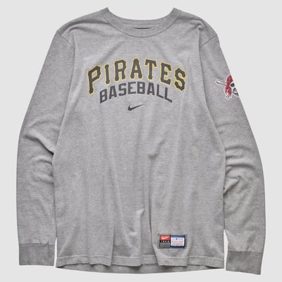 Pittsburgh Pirates Nike 2000s Long Sleeve T-shirt - Heather Gray - S by Fanatics Real Vintage