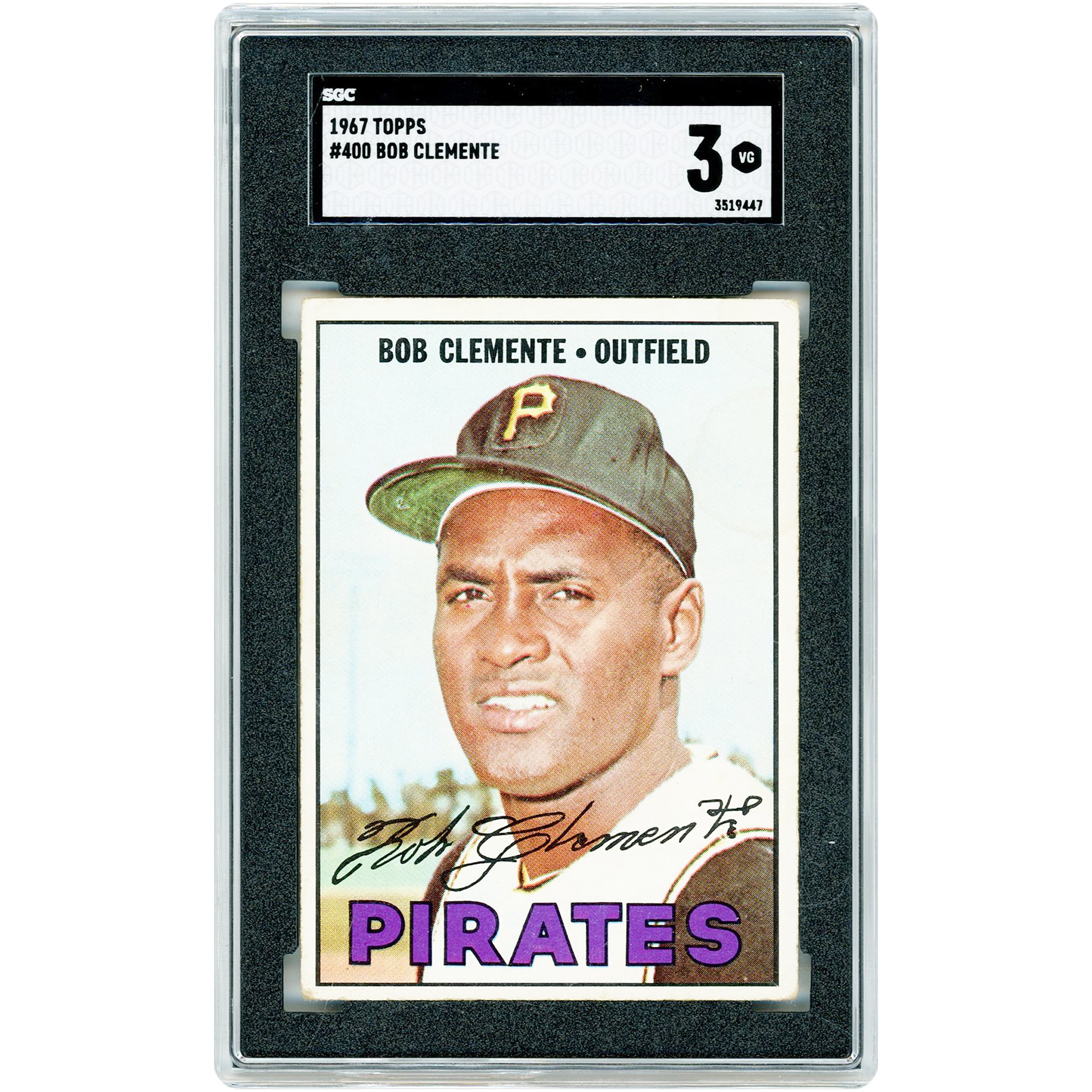 Carte Roberto Clemente des Pirates de Pittsburgh 1967 Topps n° 400, authentifiée par SGC (3 cartes)