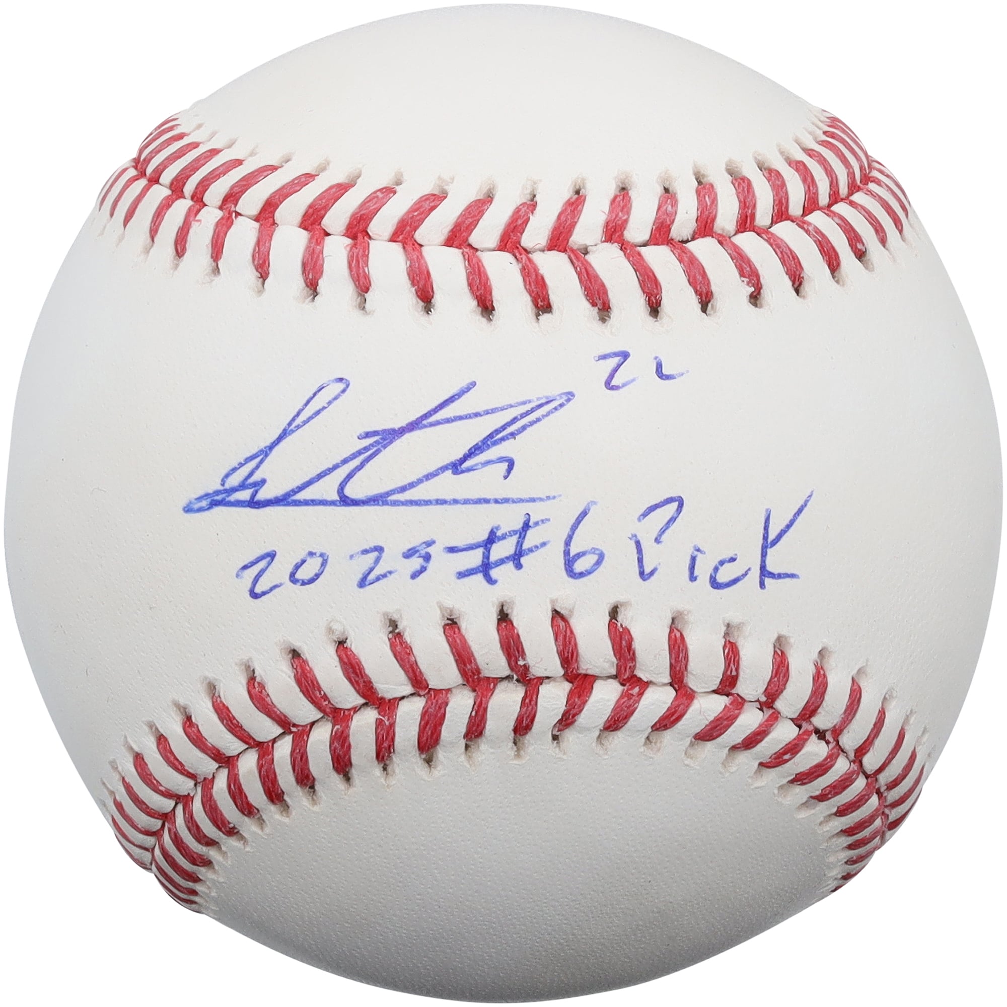 Balle de baseball autographiée par Seth Hernandez des Pirates de Pittsburgh avec inscription « Choix n° 6 de la saison 2025 »