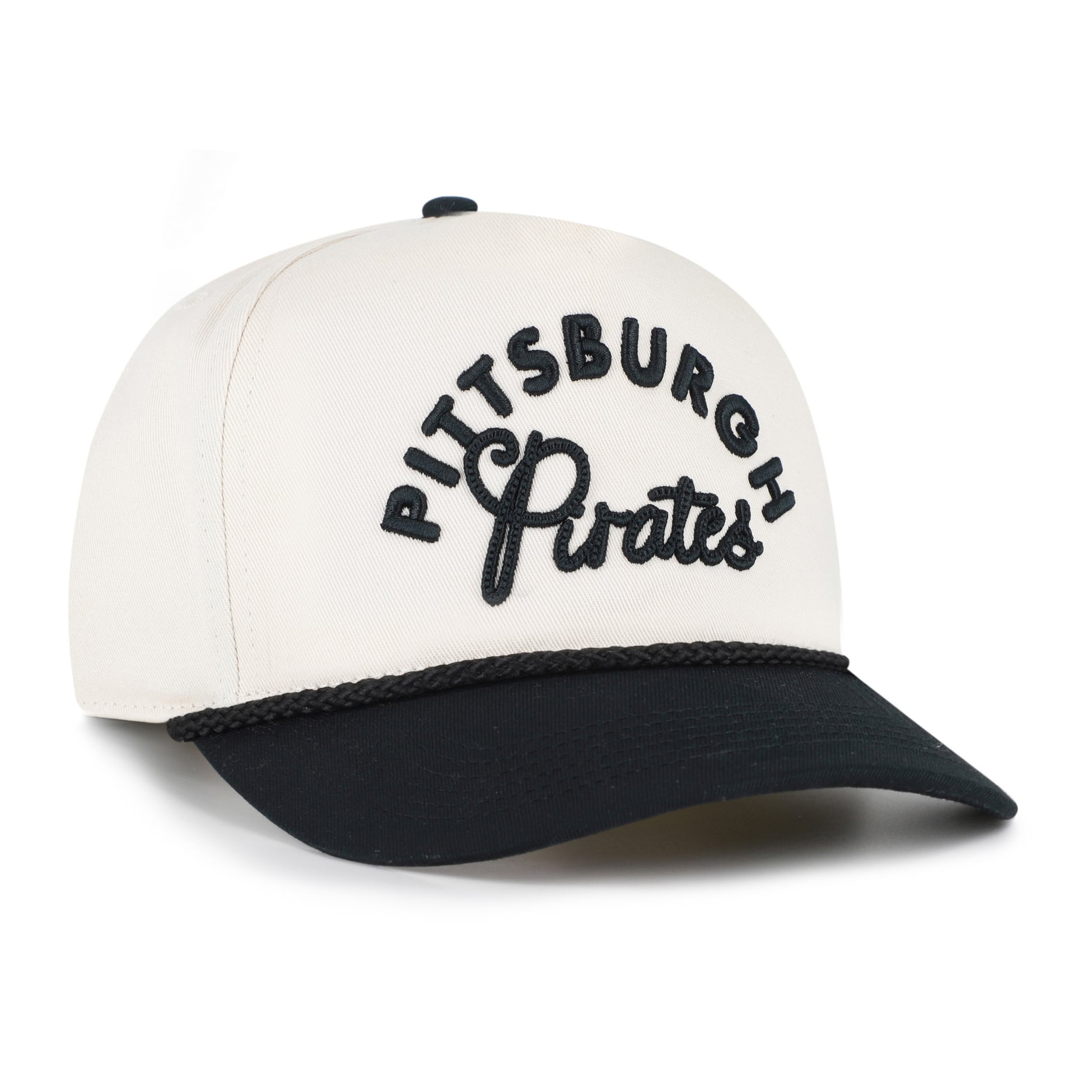 Unisex '47 Natural/Black Pittsburgh Pirates Rope Script Hitch Adjustable Hat