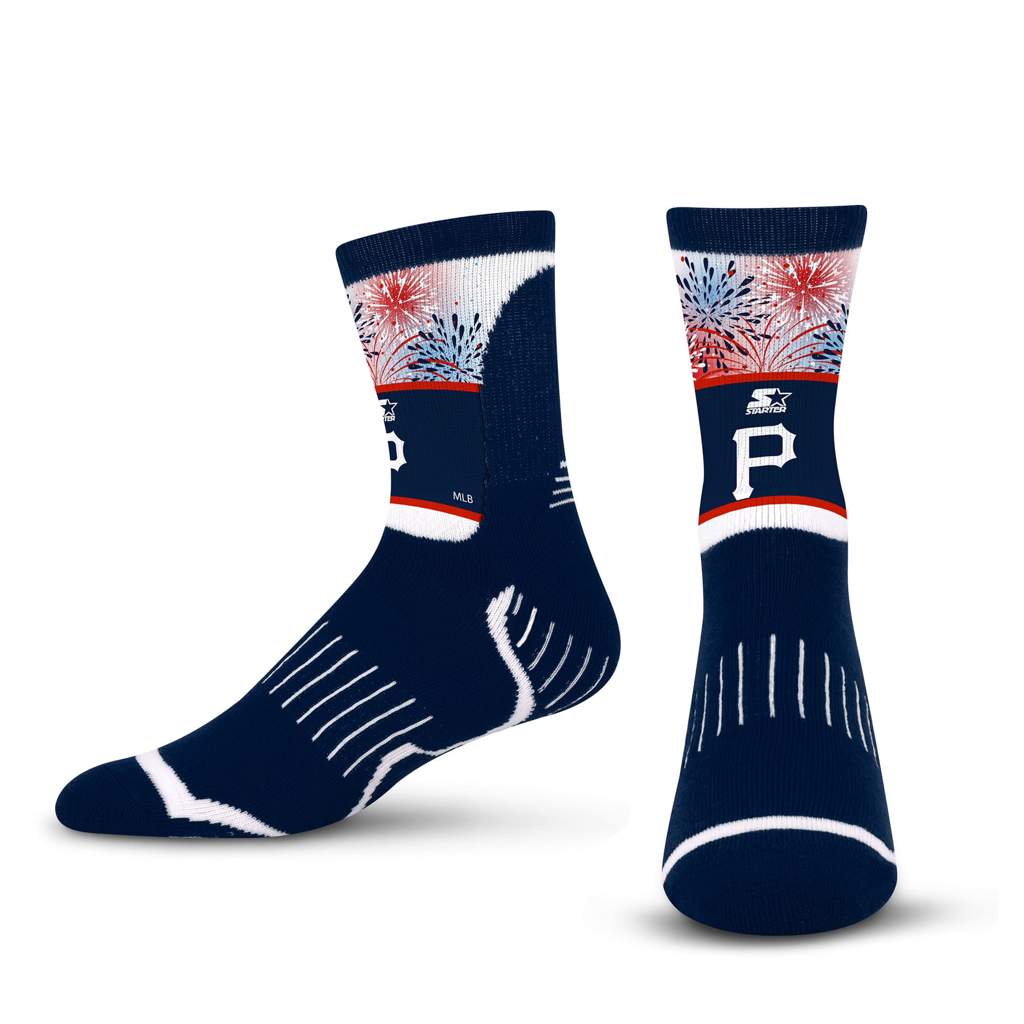 Chaussettes unisexe Starter Navy Pittsburgh Pirates Americana Fireworks mi-longues