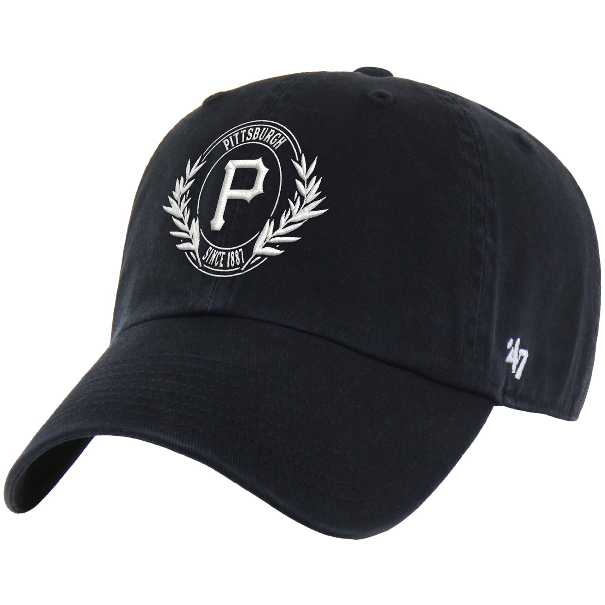 Casquette ajustable Pittsburgh Pirates Laurel Clean Up noire pour femme, modèle 47