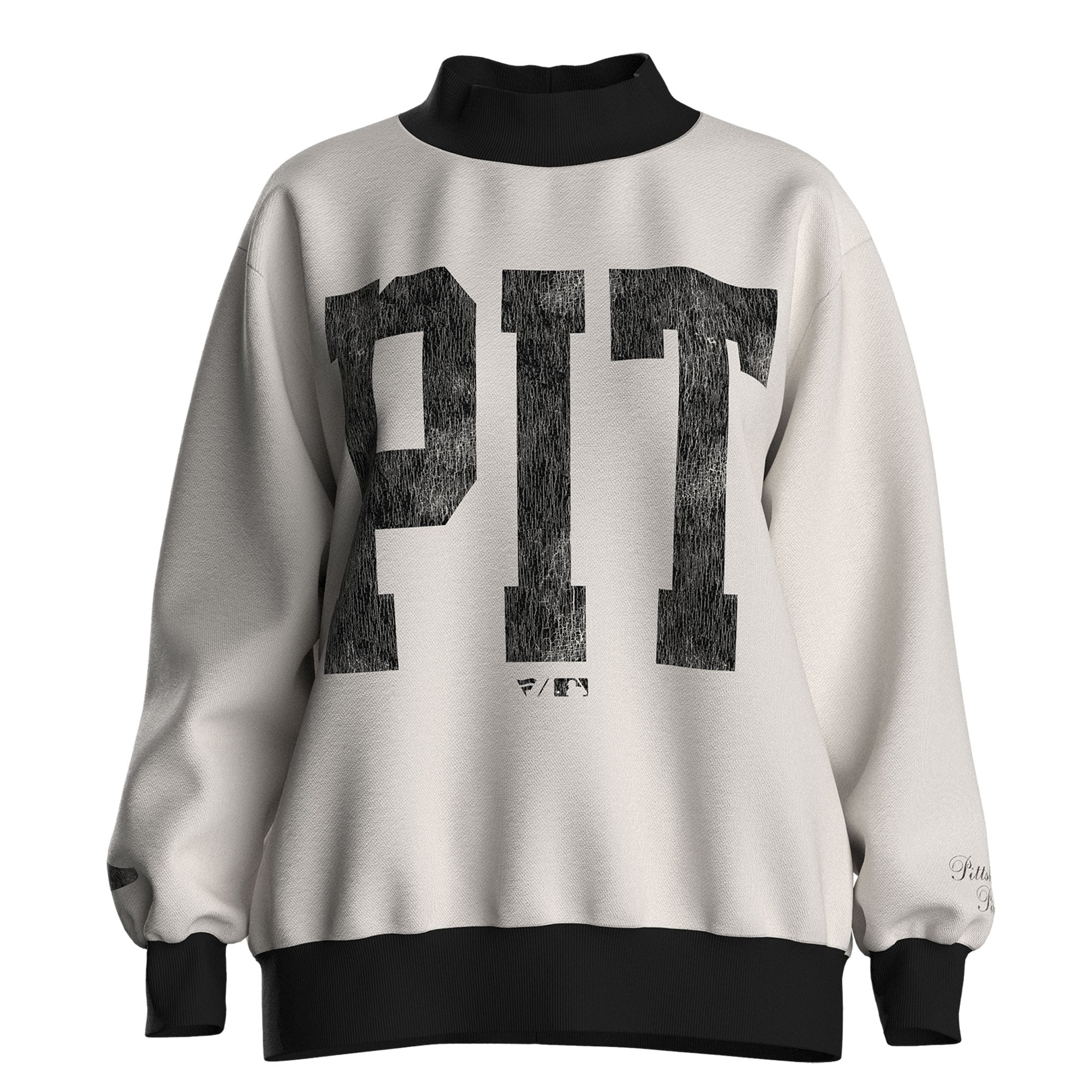 Women's Fanatics Cream Pittsburgh Pirates City Abbreviation Funnel Neck Fleece Sweatshirt