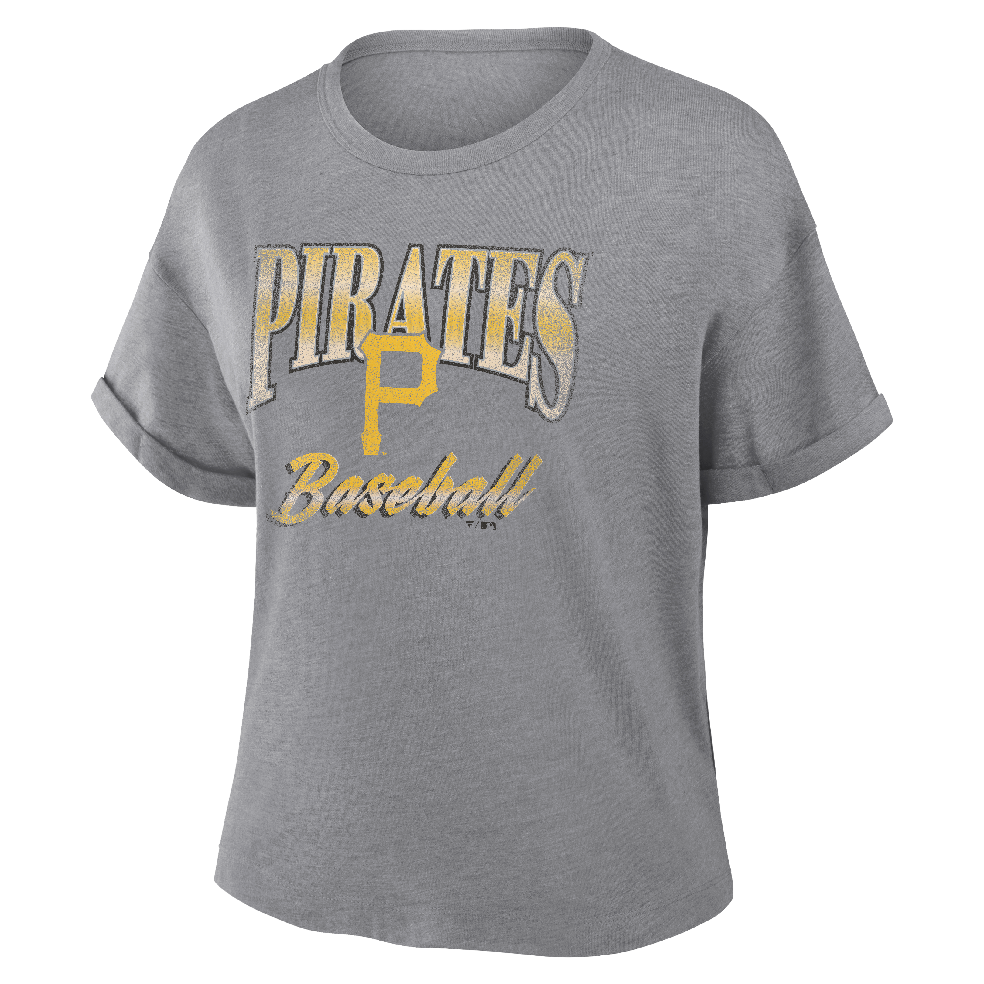 Women's Fanatics Heather Gray Pittsburgh Pirates Cooperstown Tribute Tri-Blend Boxy T-Shirt